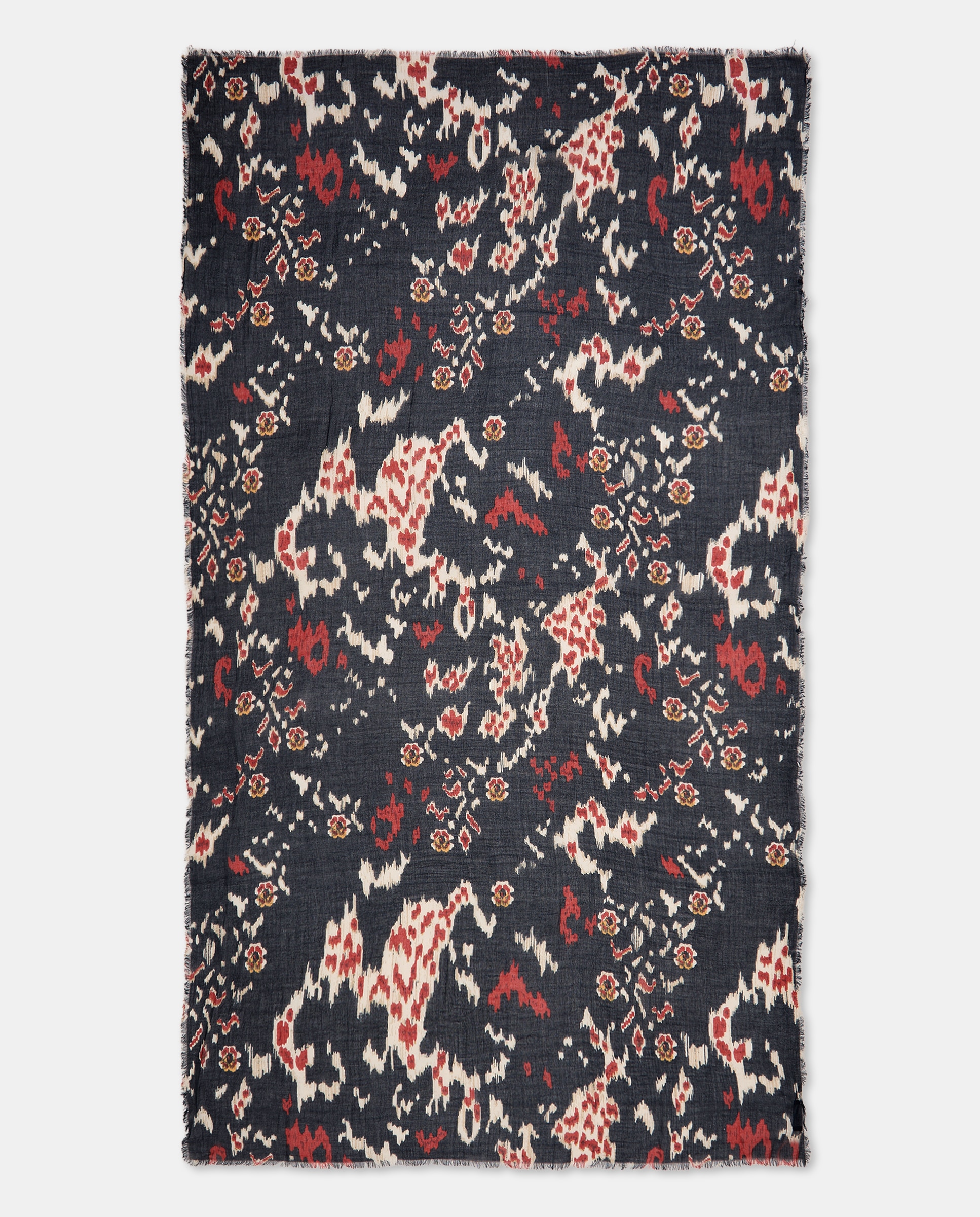 Écharpe com Estampado de Mancha Azul-marinho-3