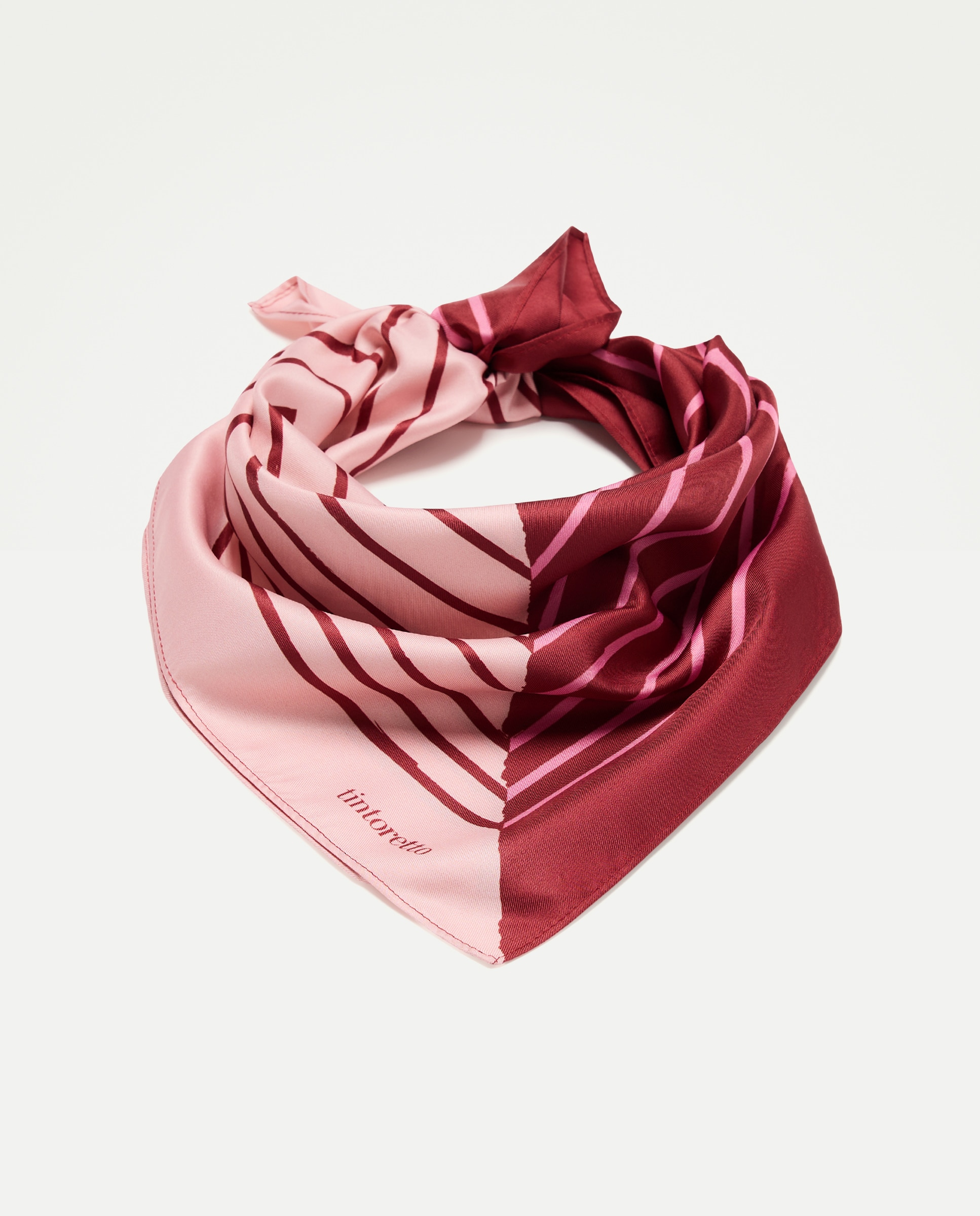 Lenço de Pescoço com Linhas 200 Rosa-1