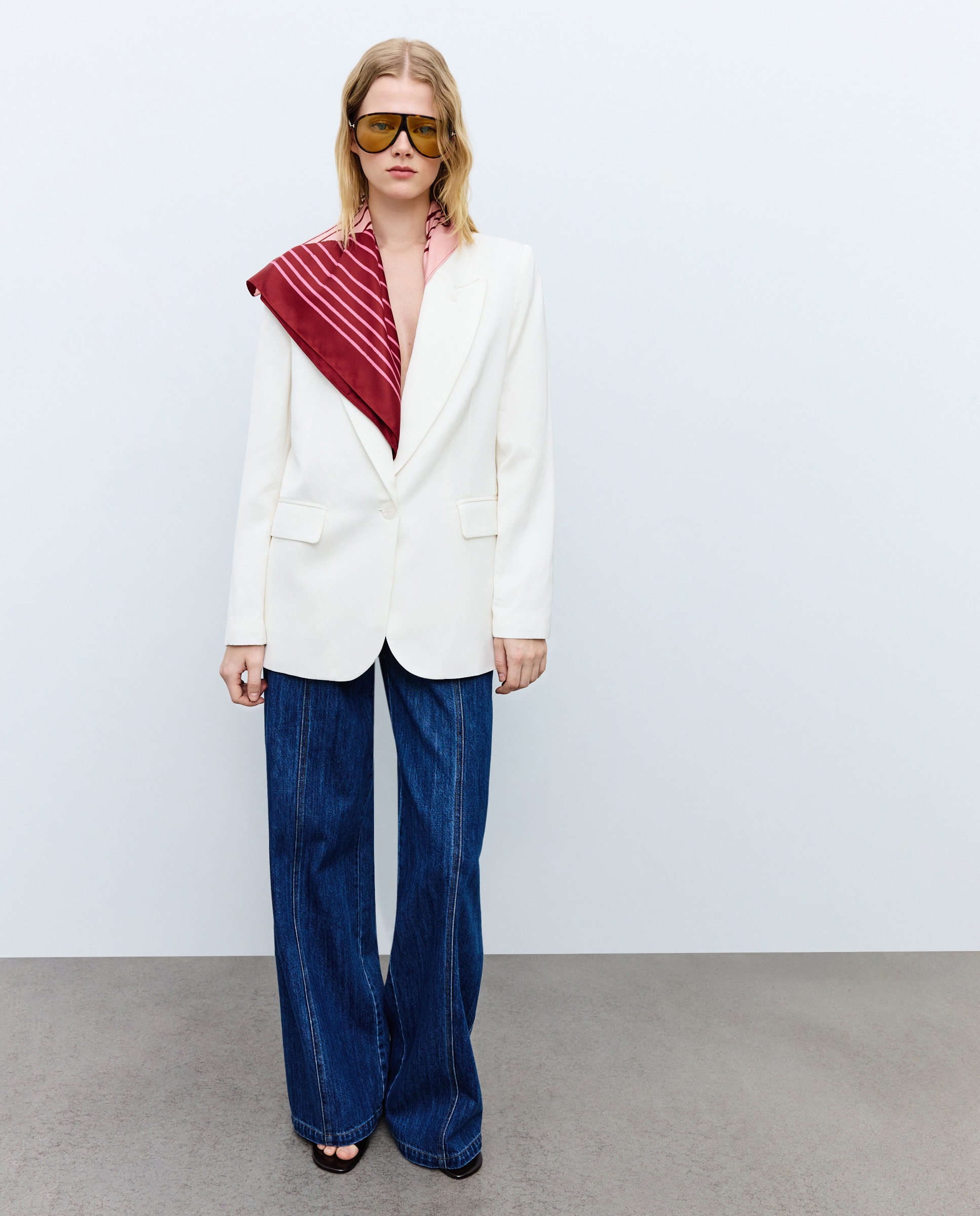 Lenço de Pescoço com Linhas 200 Rosa-5