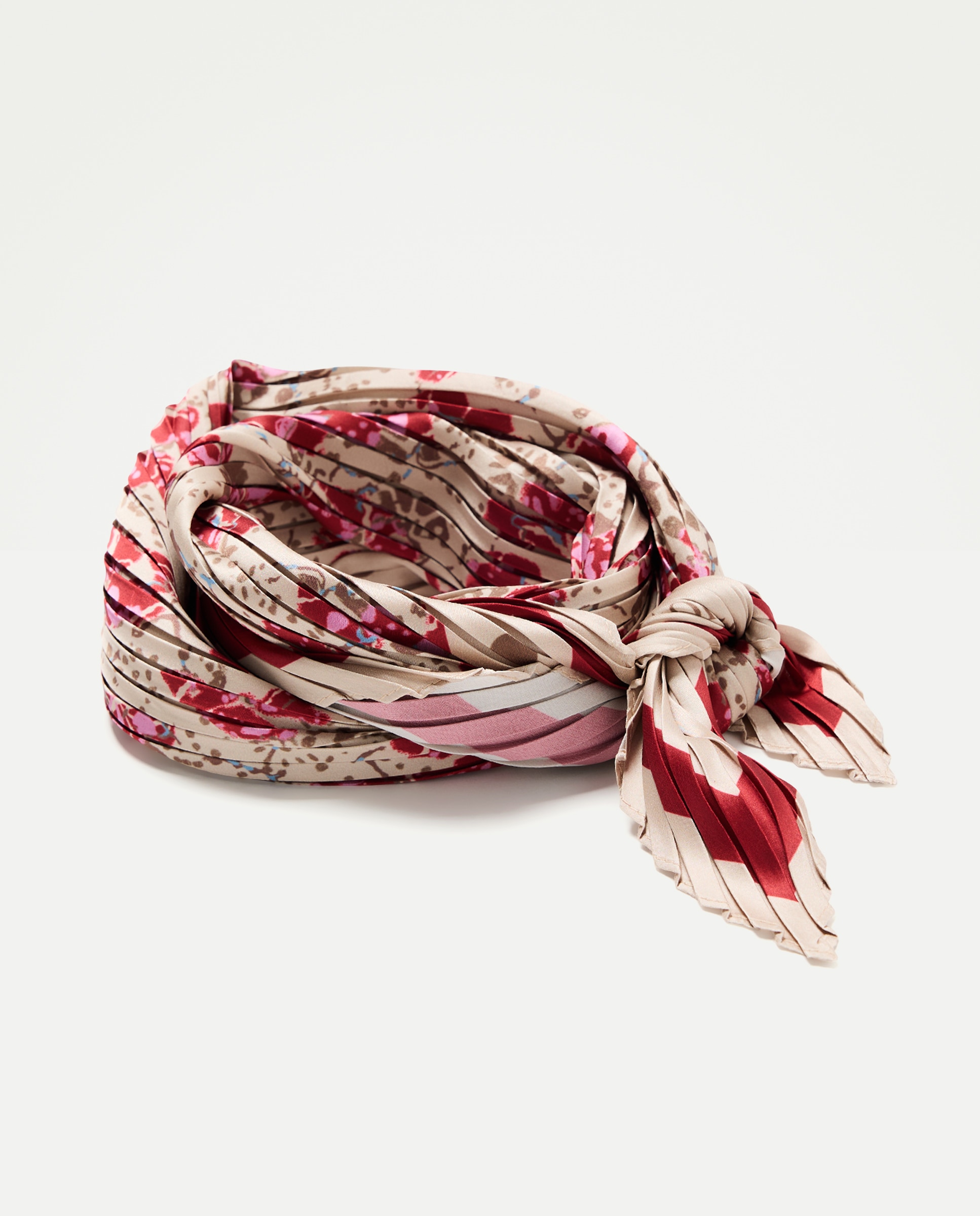 Lenço de Pescoço com Plissado 600 Vermelho-1