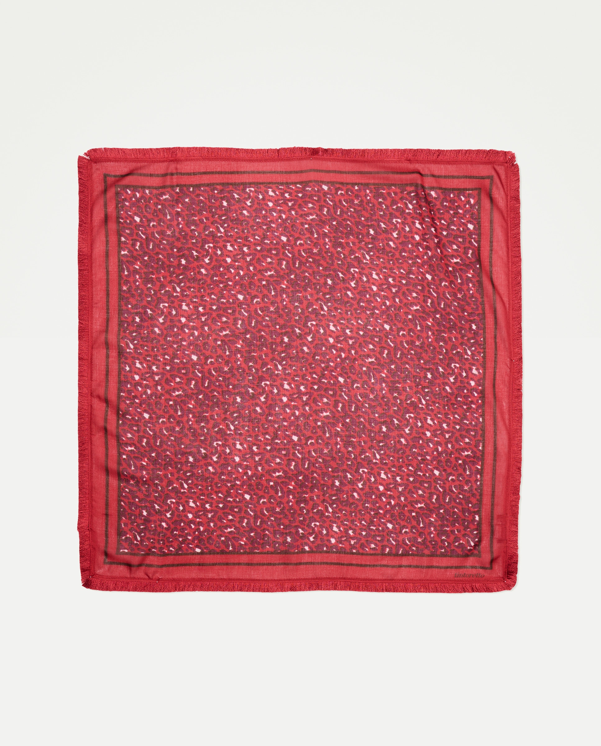 Lenço Estampado com Franjas 600 Vermelho-2
