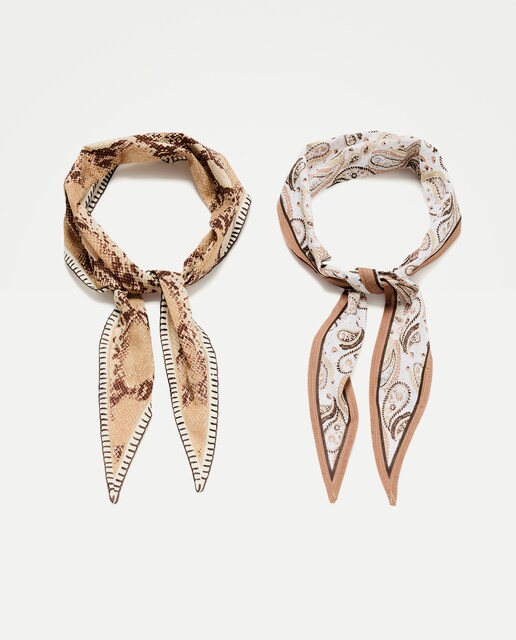 Imagem 0 de Conjunto de Lenços com Estampado Paisley e Snake