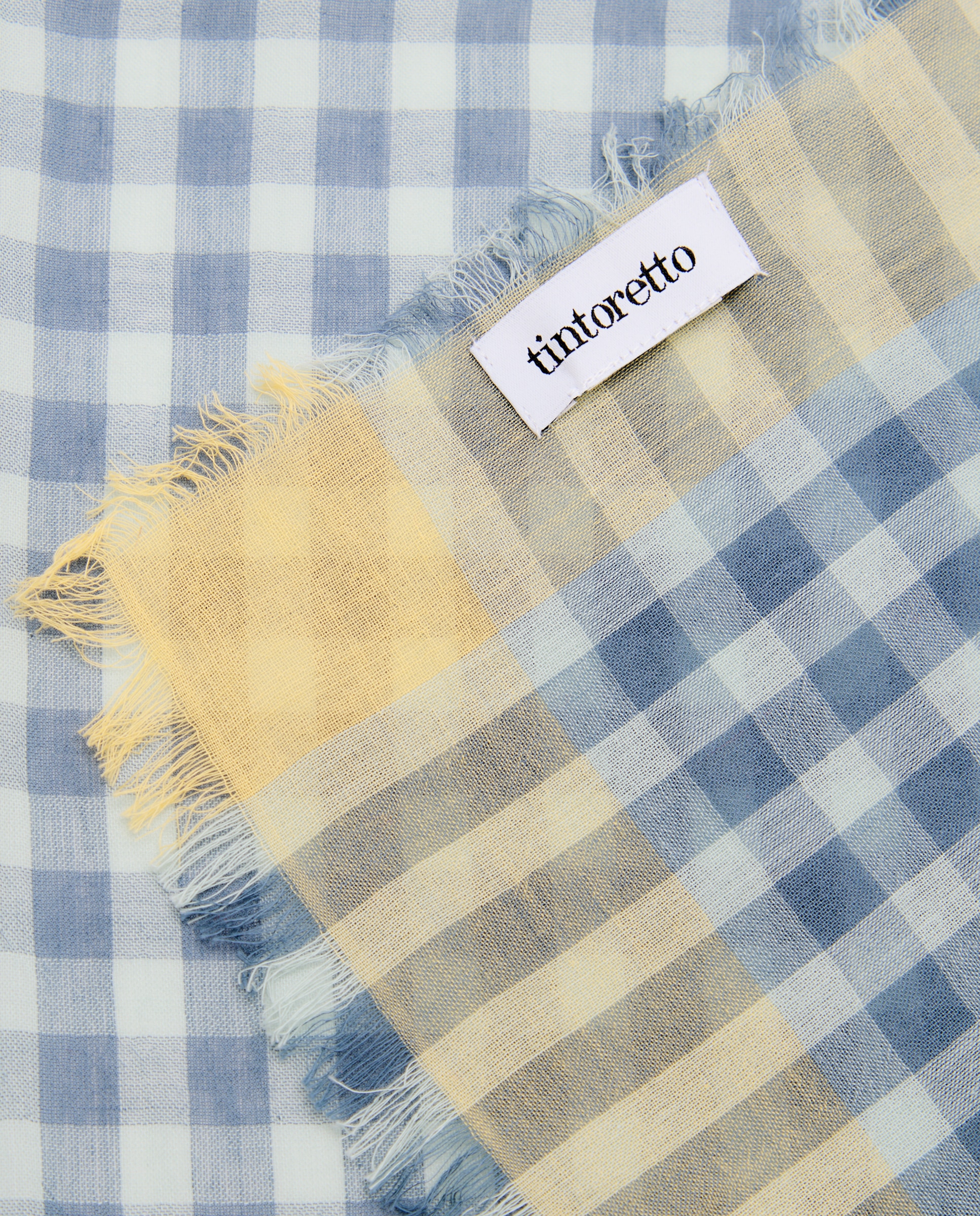 Lenço de Pescoço com Estampado Vichy 400 Azul-4