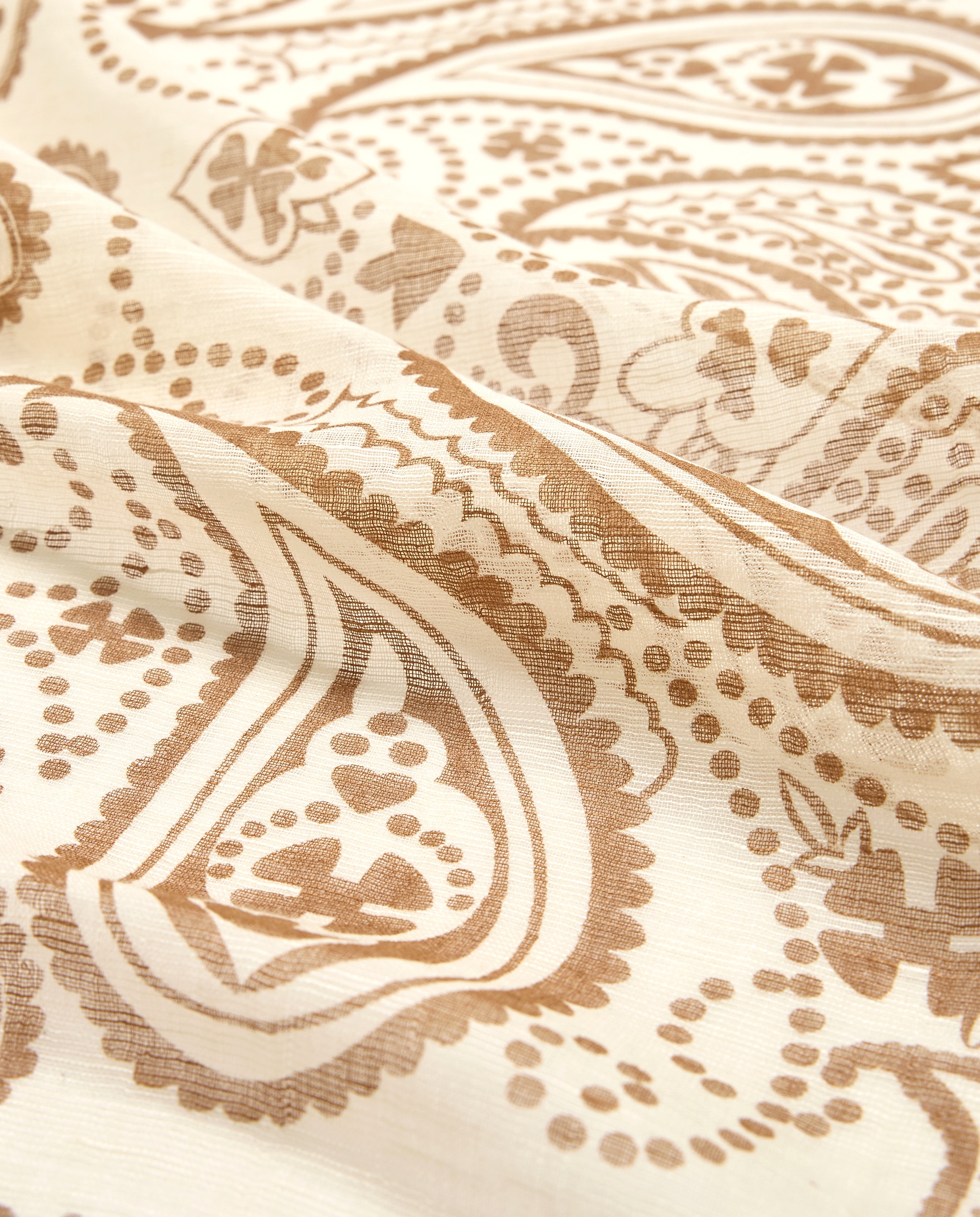 Lenço de Pescoço com Estampado Paisley 730 Camel-3