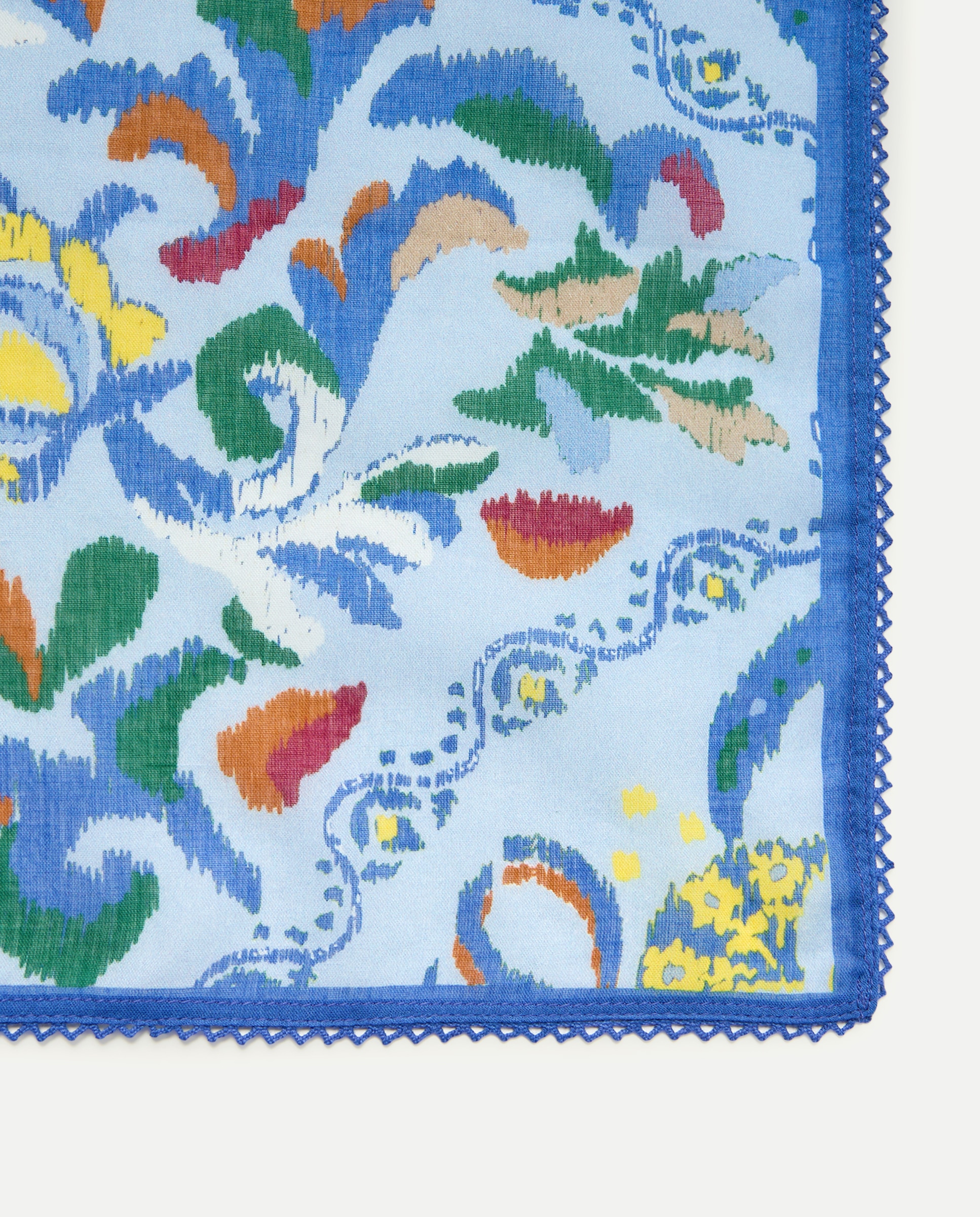 Lenço de Pescoço com Renda 400 Azul-4