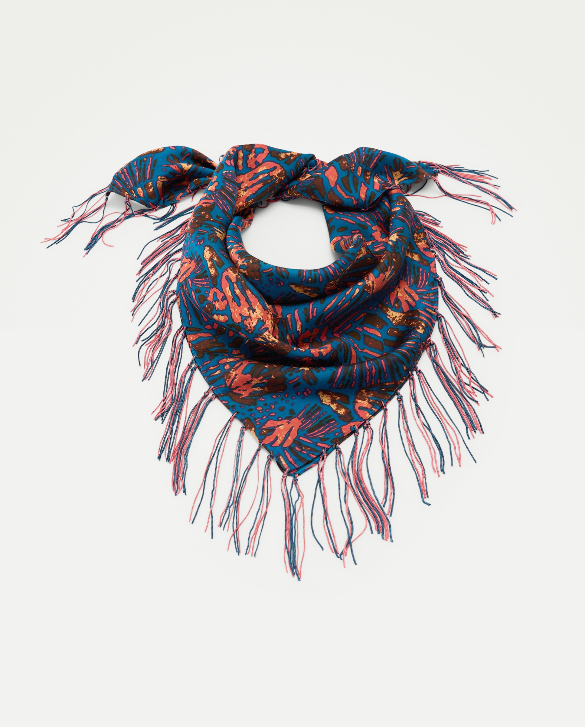 Imagen 0 de Pañuelo cuello con fleco 400 Azul