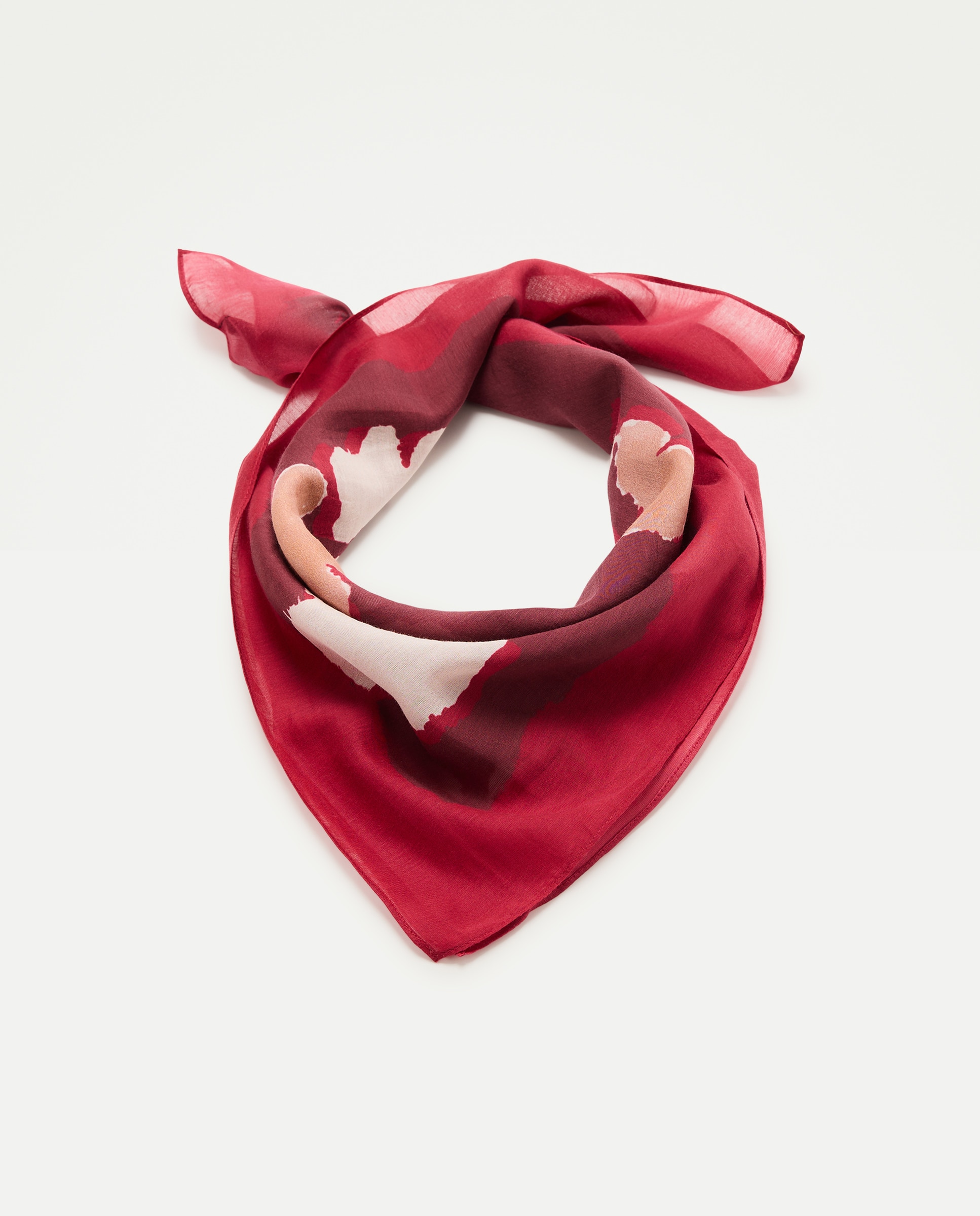 Imagen 0 de Pañuelo de cuello estampado con marco Burdeos