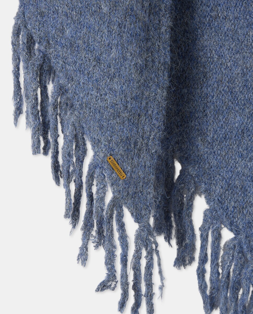 Estola em Bico com Franjas 400 Azul-3