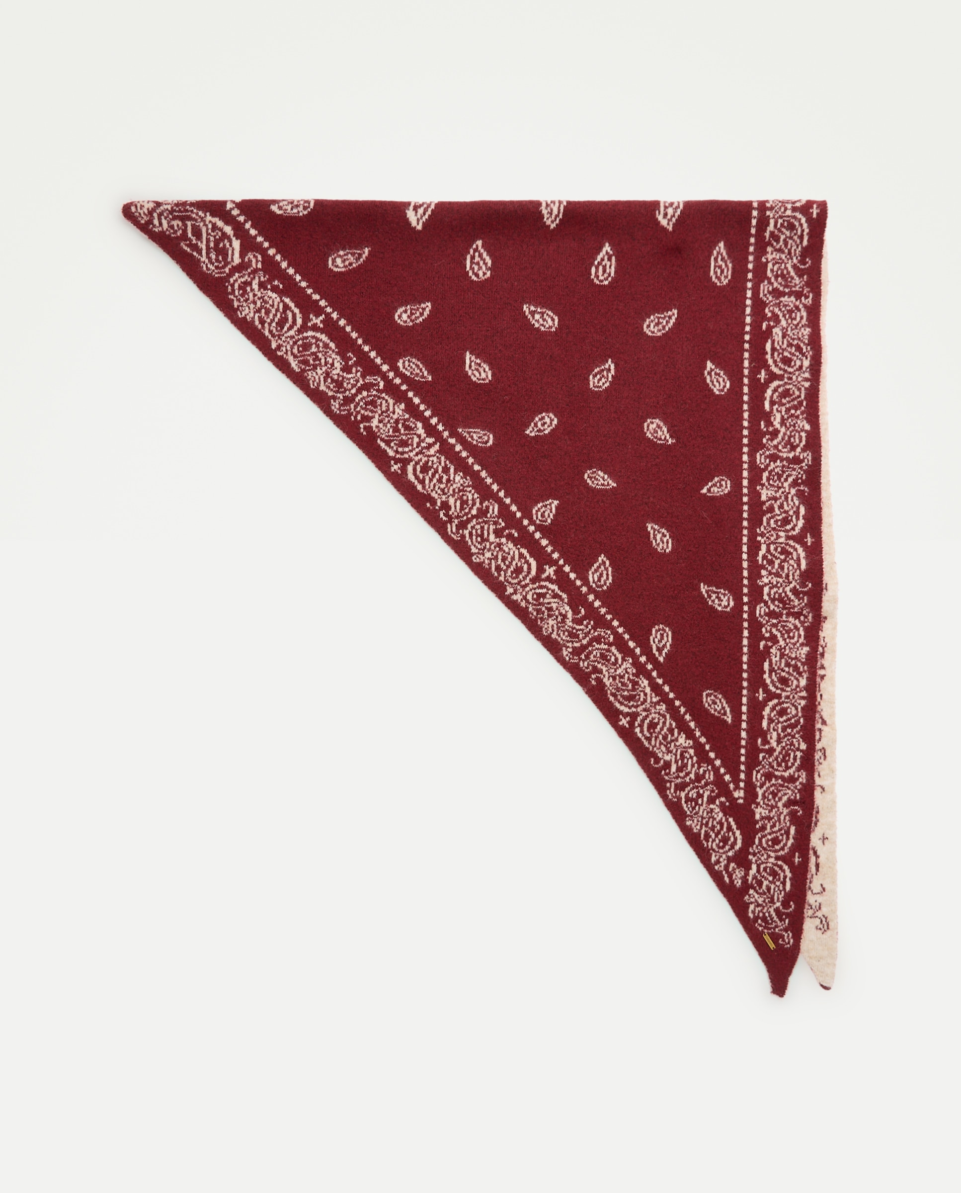 Xaile Médio com Jacquard Paisley Bordeaux-2