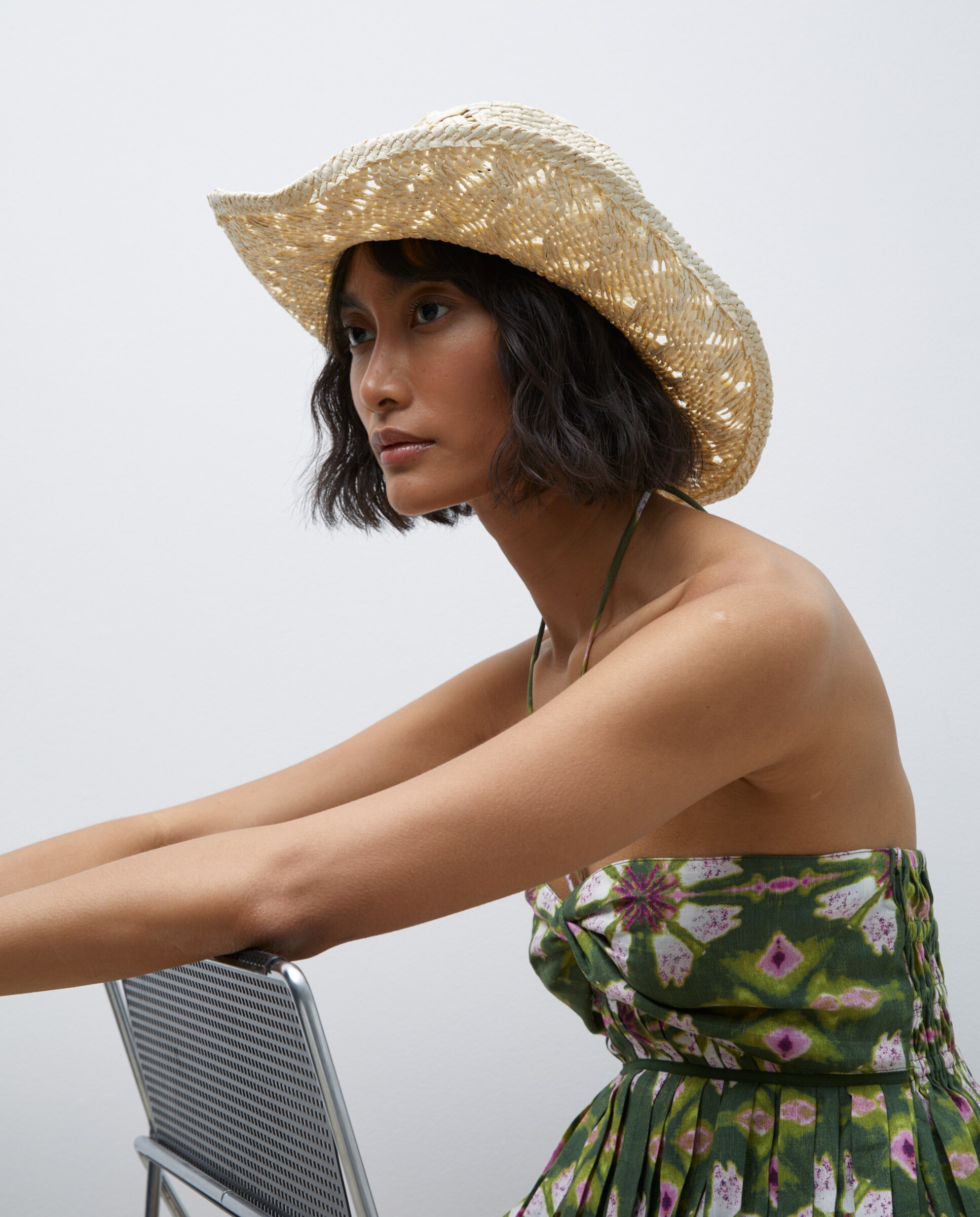 Chapéu com Fita e em Papel 130 Marfim-3