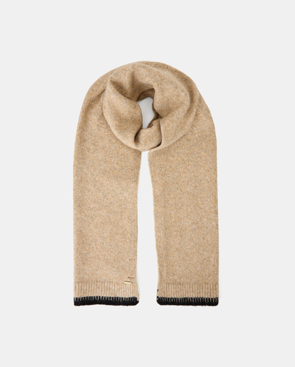 Conjunto de Cachecol e Gorro em Contraste 730 Camel-2