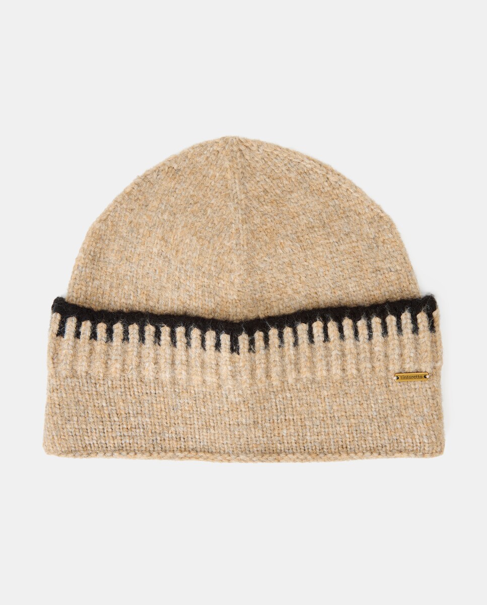 Conjunto de Cachecol e Gorro em Contraste 730 Camel-3