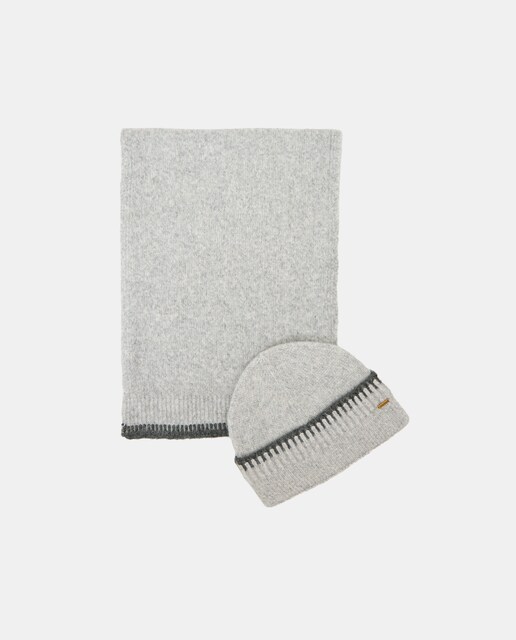 Imagem 0 de Conjunto de Cachecol e Gorro em Contraste