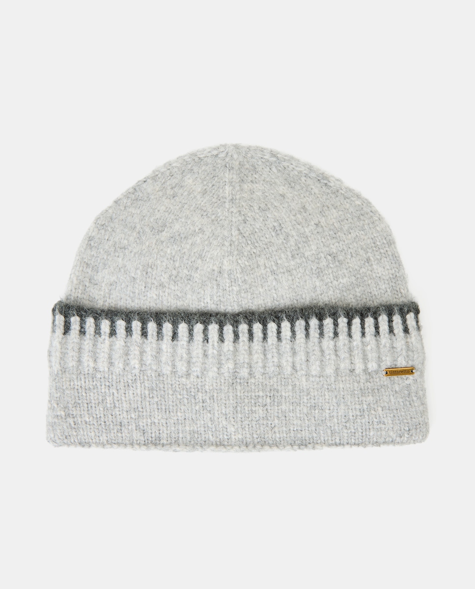 Conjunto de Cachecol e Gorro em Contraste Cinzento-claro-3