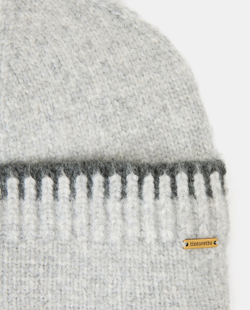 Conjunto de Cachecol e Gorro em Contraste Cinzento-claro-4