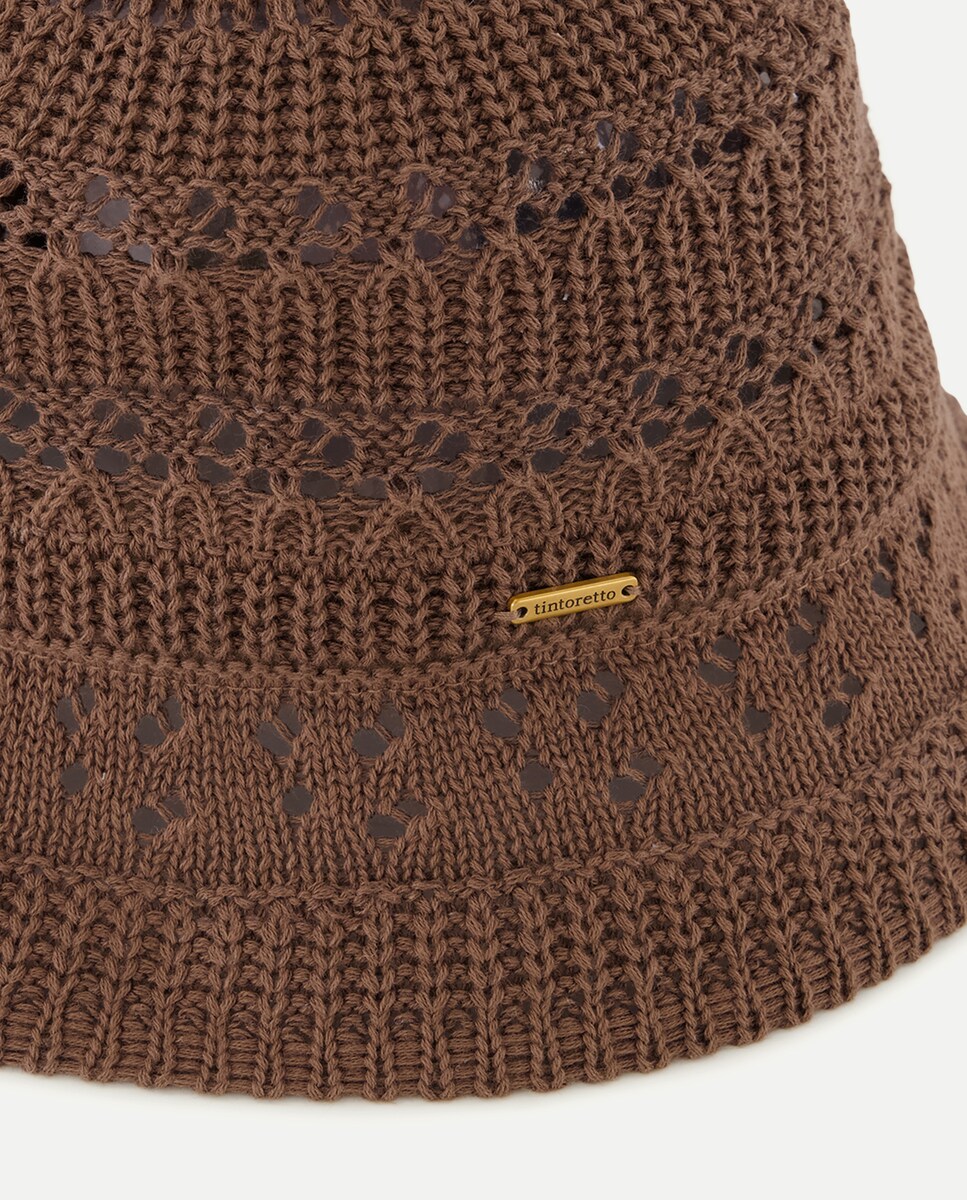 Boné de Crochet Chocolate-2