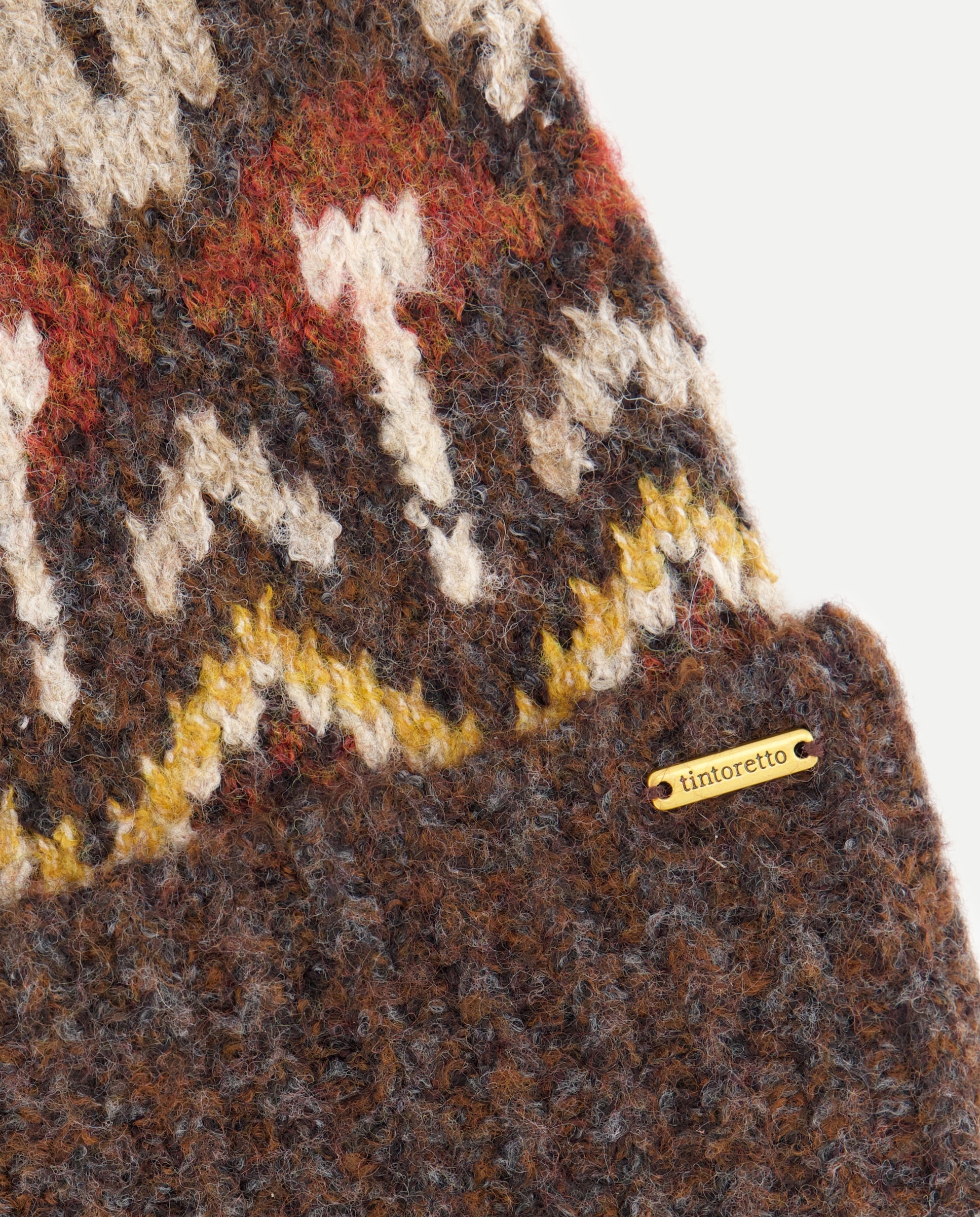 Gorro com Rebordo Decorativo Castanho-2