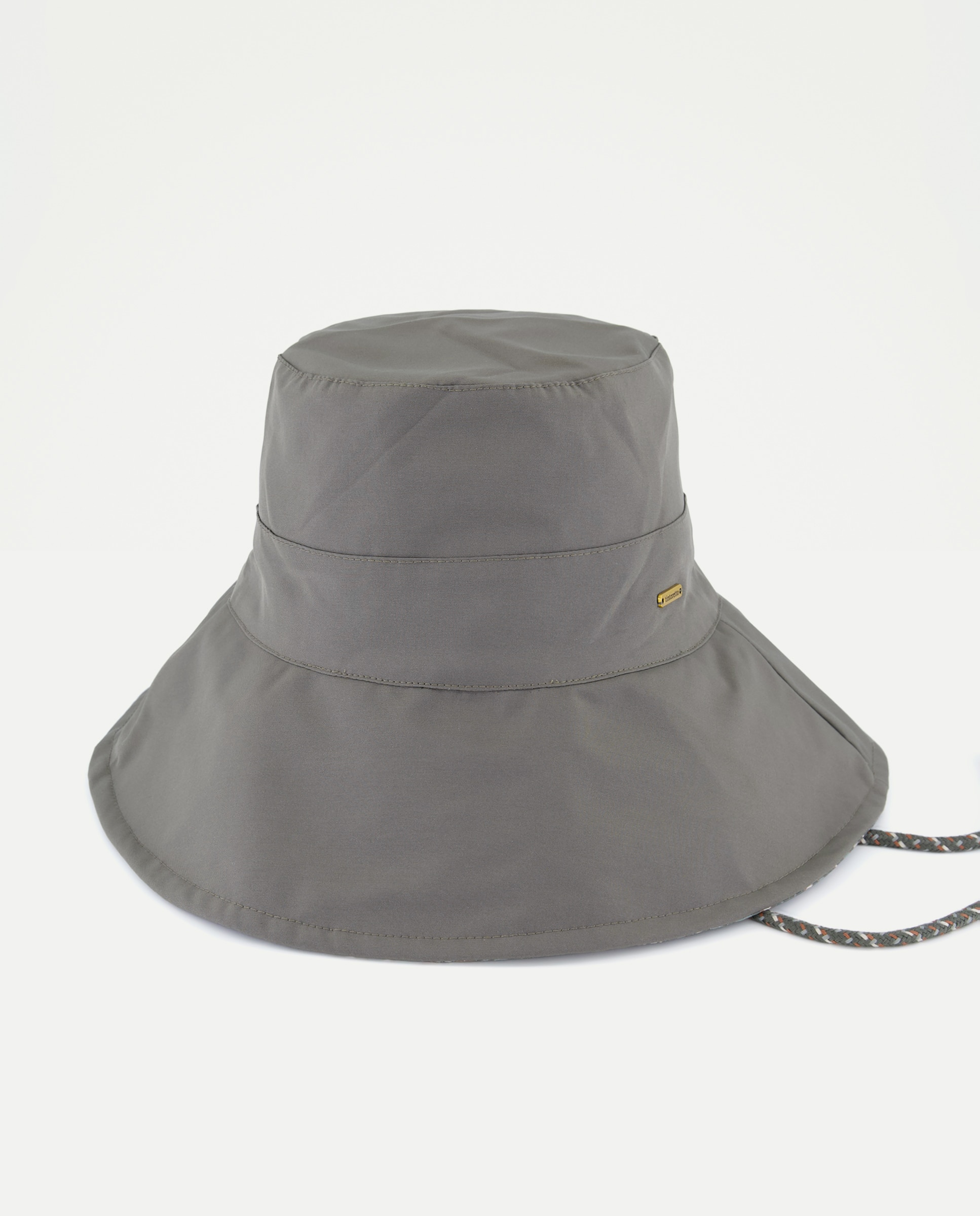 Chapéu para a Chuva com Estampado e Fitas 520 Caqui-1
