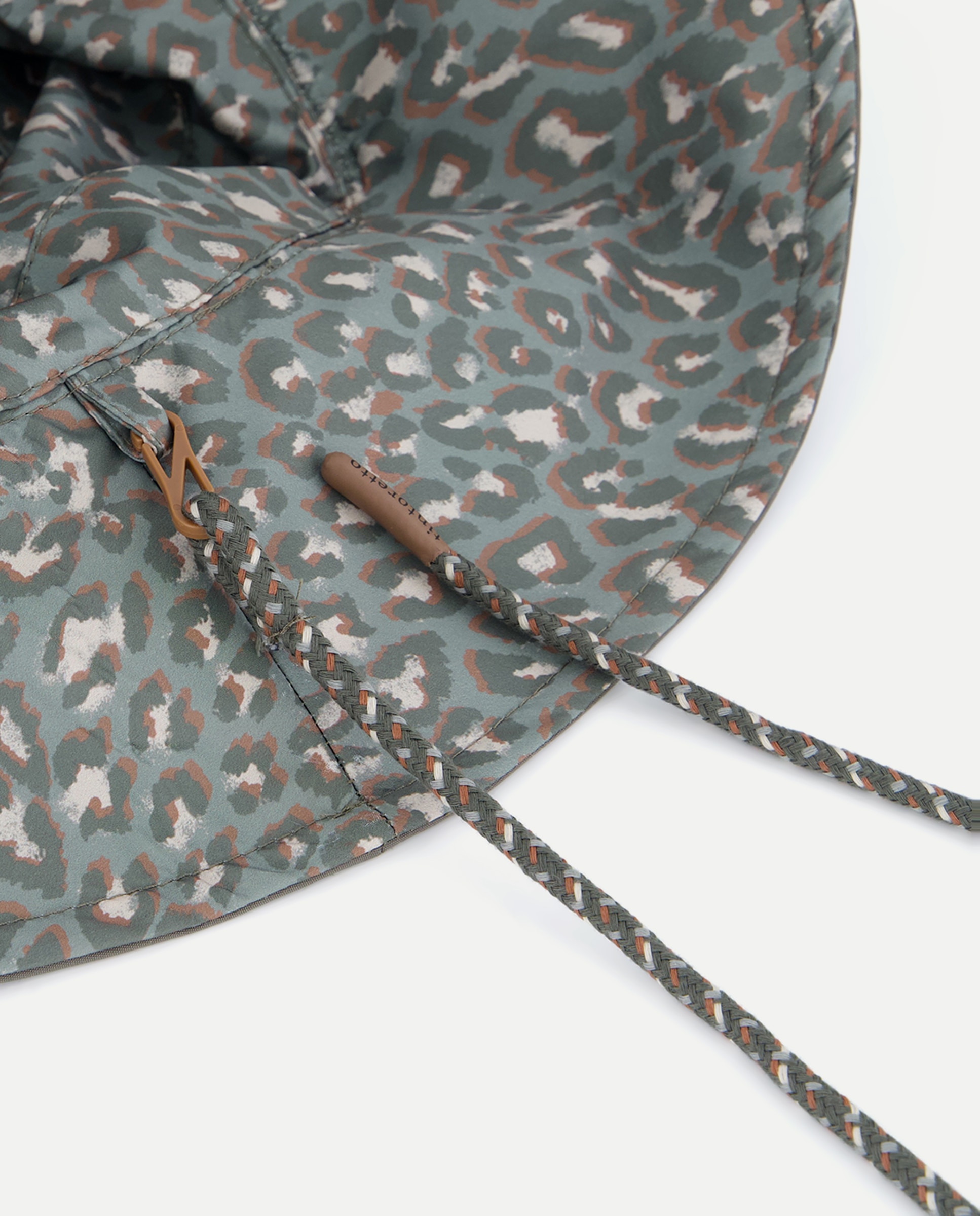 Chapéu para a Chuva com Estampado e Fitas 520 Caqui-2