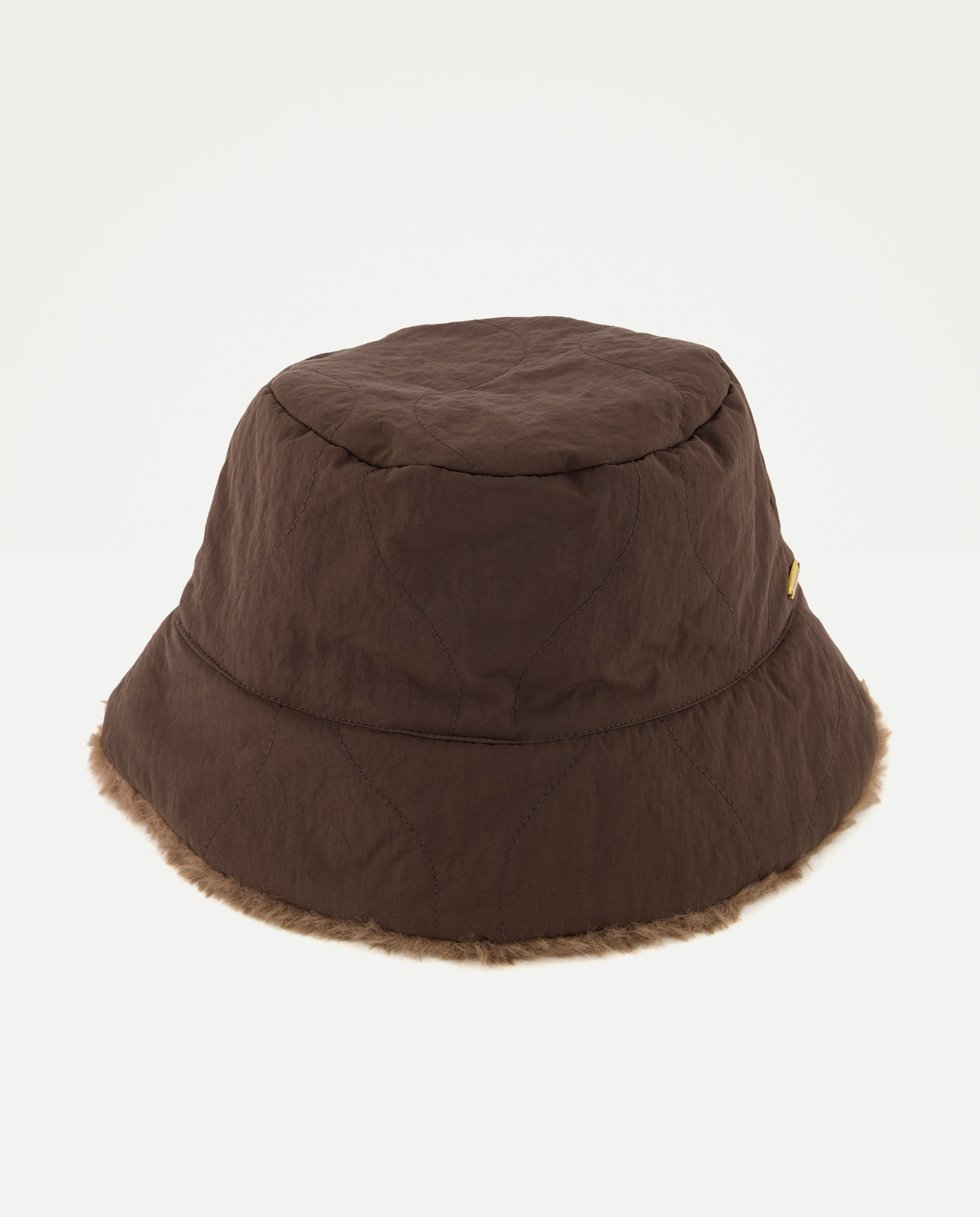 Gorro acolchado con pelo reversible - Tintoretto - Marrón Marrón-1