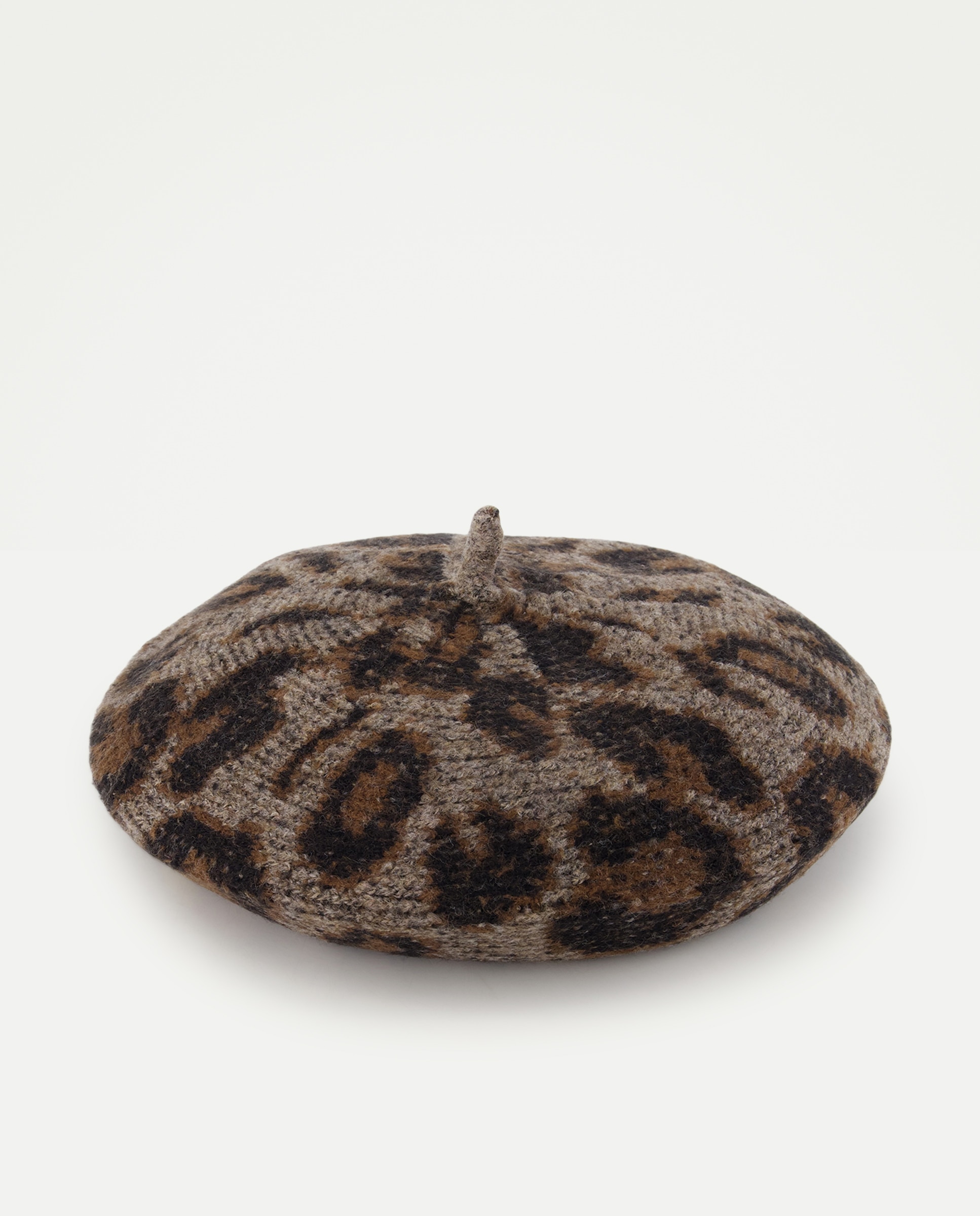 Boina com Jacquard Animal Castanho-2