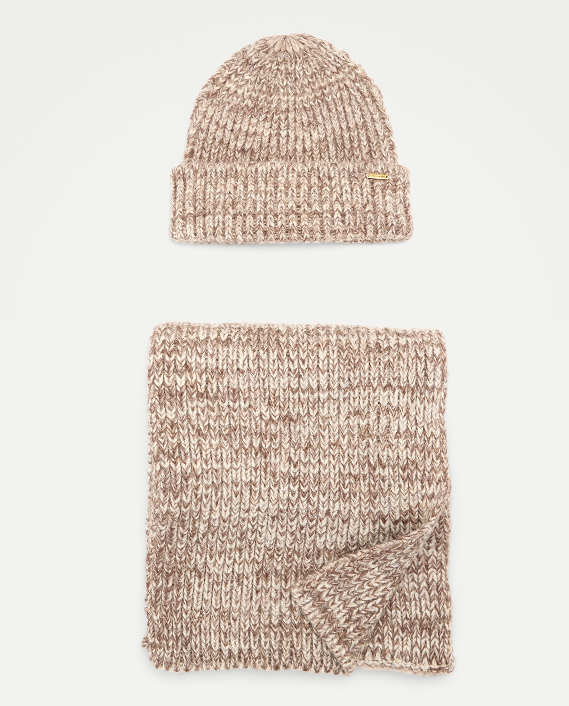 Set gorro y bufanda melange - Tintoretto - 120 Crudo 120 Crudo-1