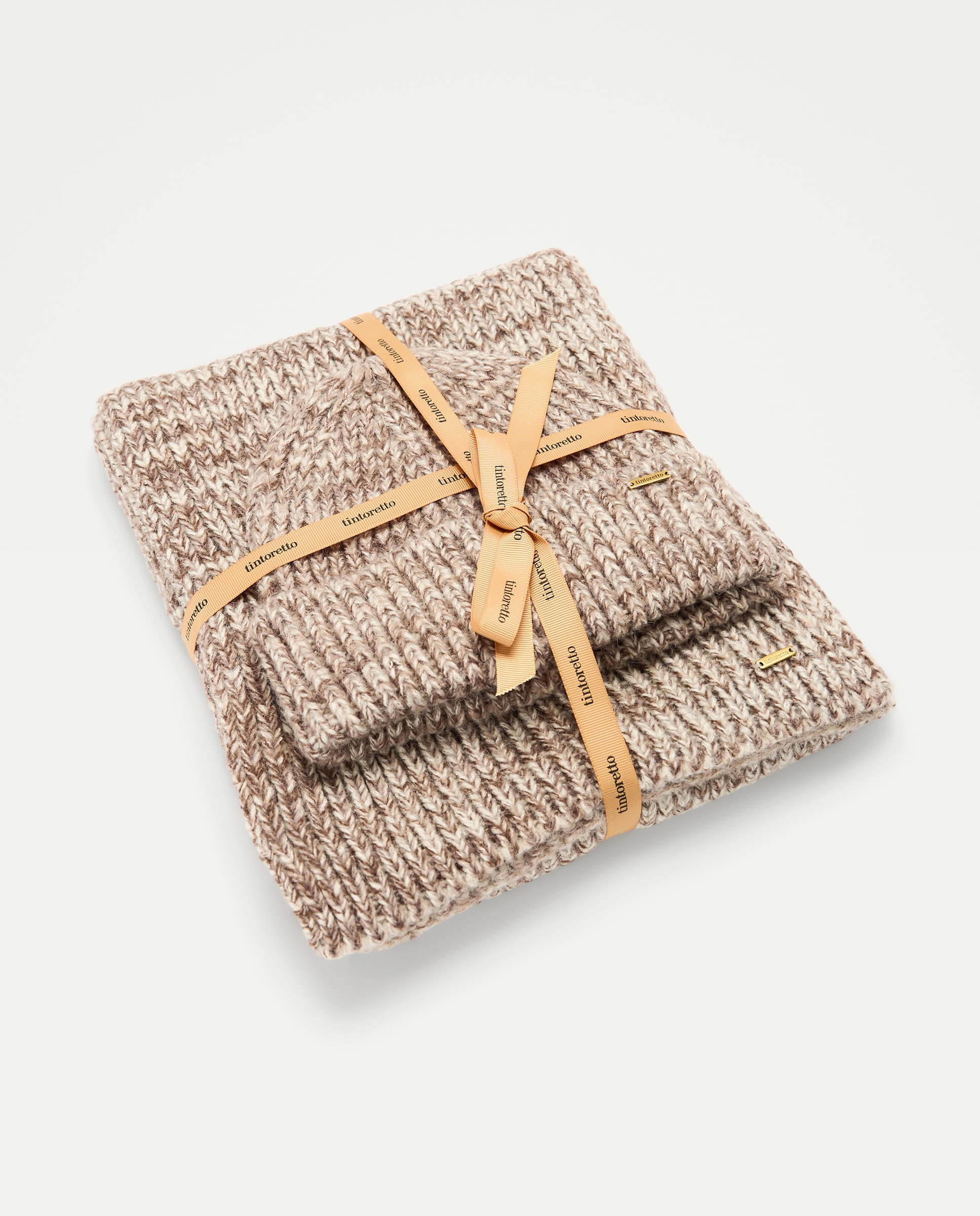 Set gorro y bufanda melange - Tintoretto - 120 Crudo 120 Crudo-5