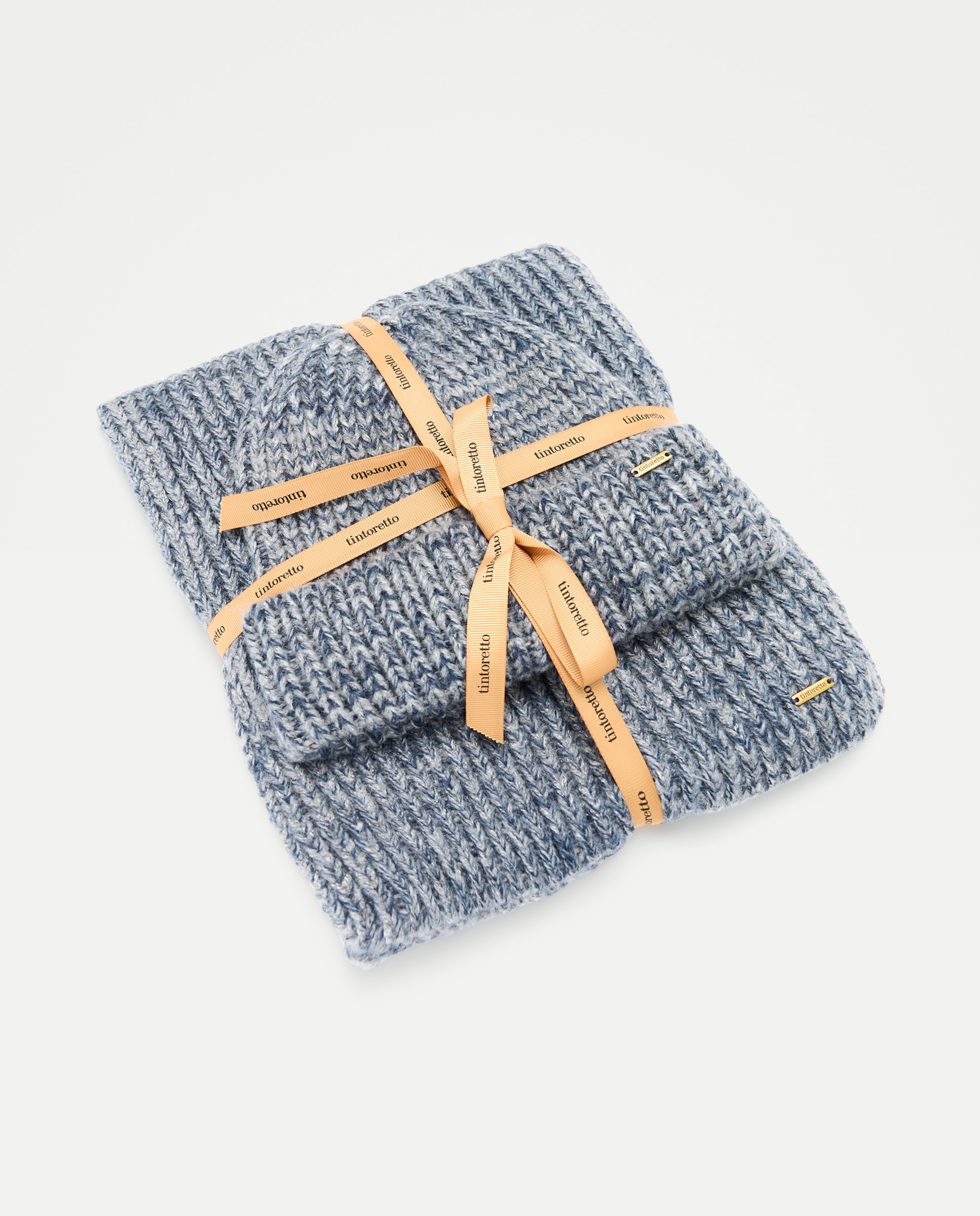 Conjunto de Gorro e Cachecol - Melange 820 Cinzento Médio-5