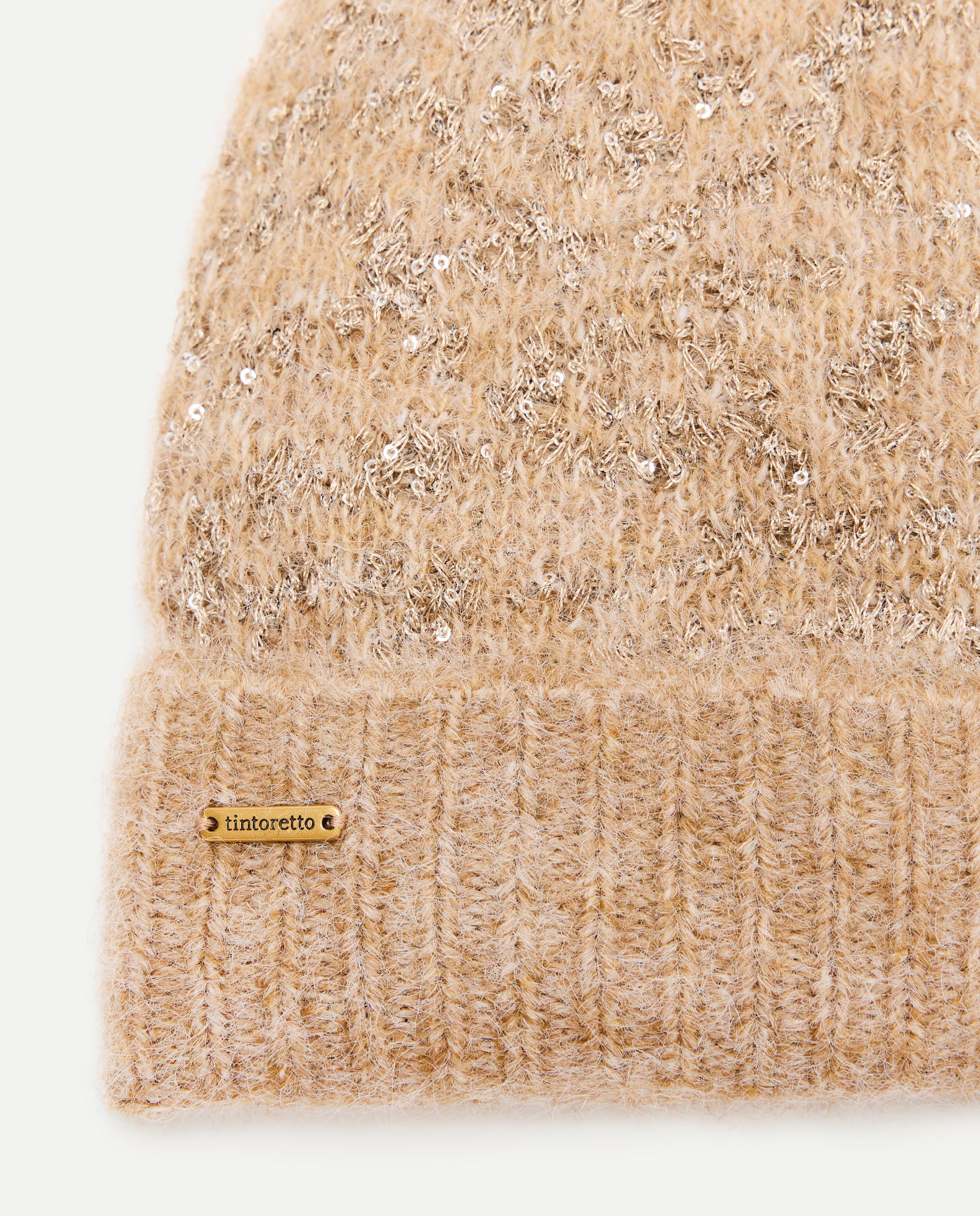 Imagen 2 de Set gorro y bufanda con lentejuelas - Tintoretto - Beige Beige