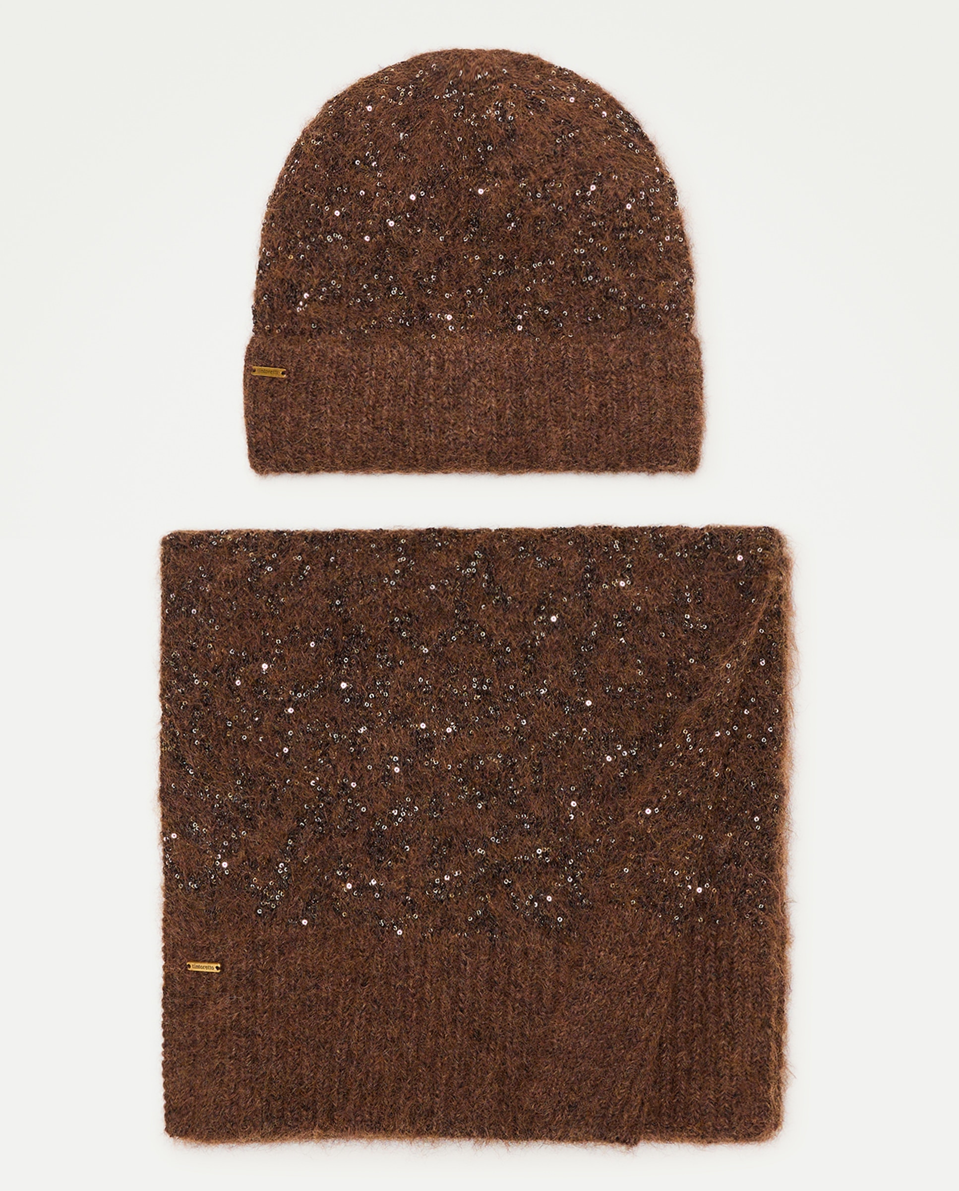 Imagem 0 de Conjunto de Gorro e Cachecol com Lantejoulas