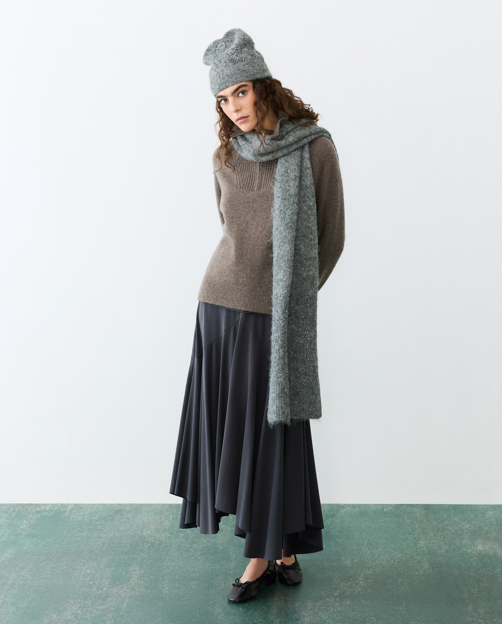 Imagen 4 de Set gorro y bufanda con lentejuelas - Tintoretto - 820 Gris medio 820 Gris medio