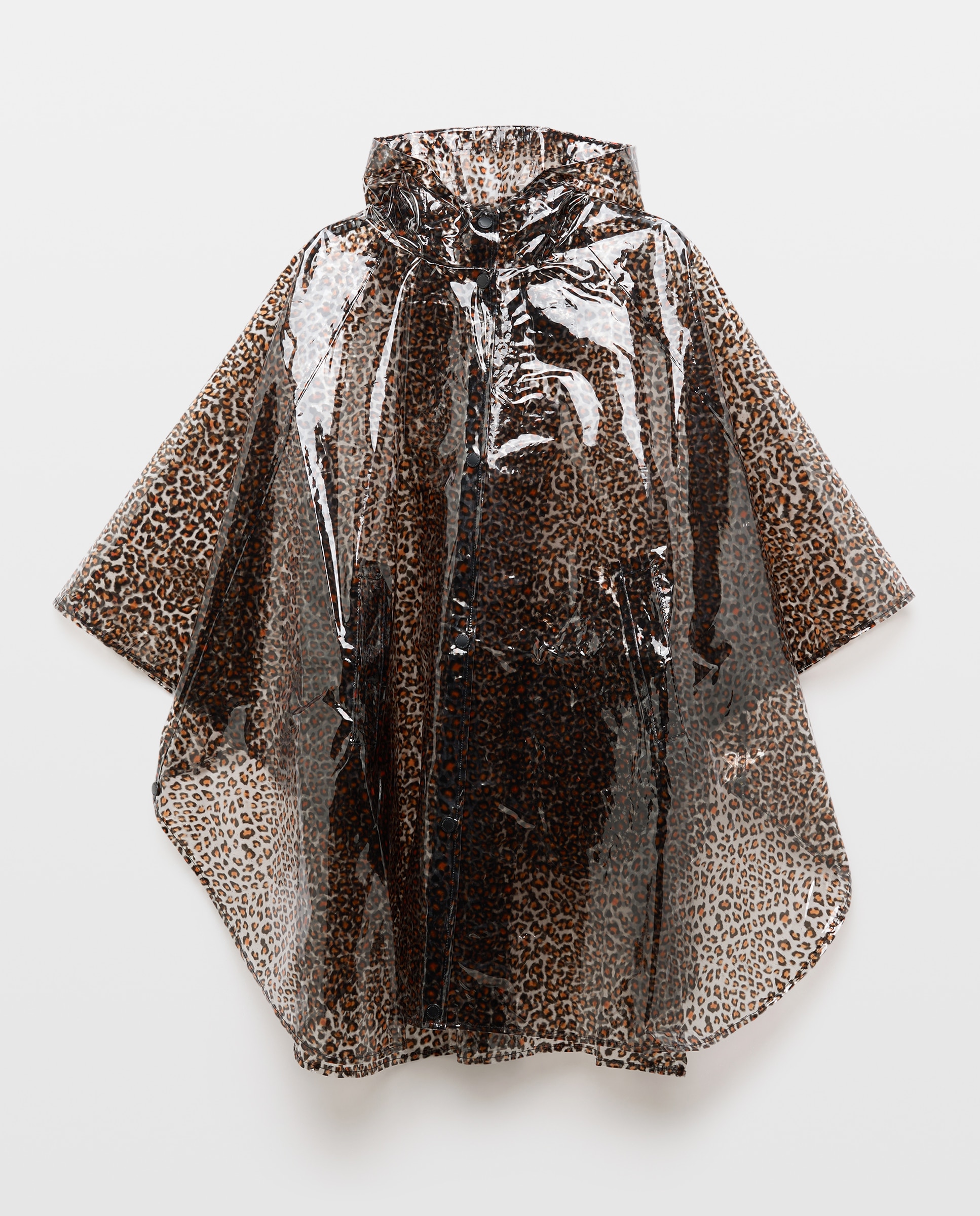 Impermeável Transparente com Estampado Castanho-4