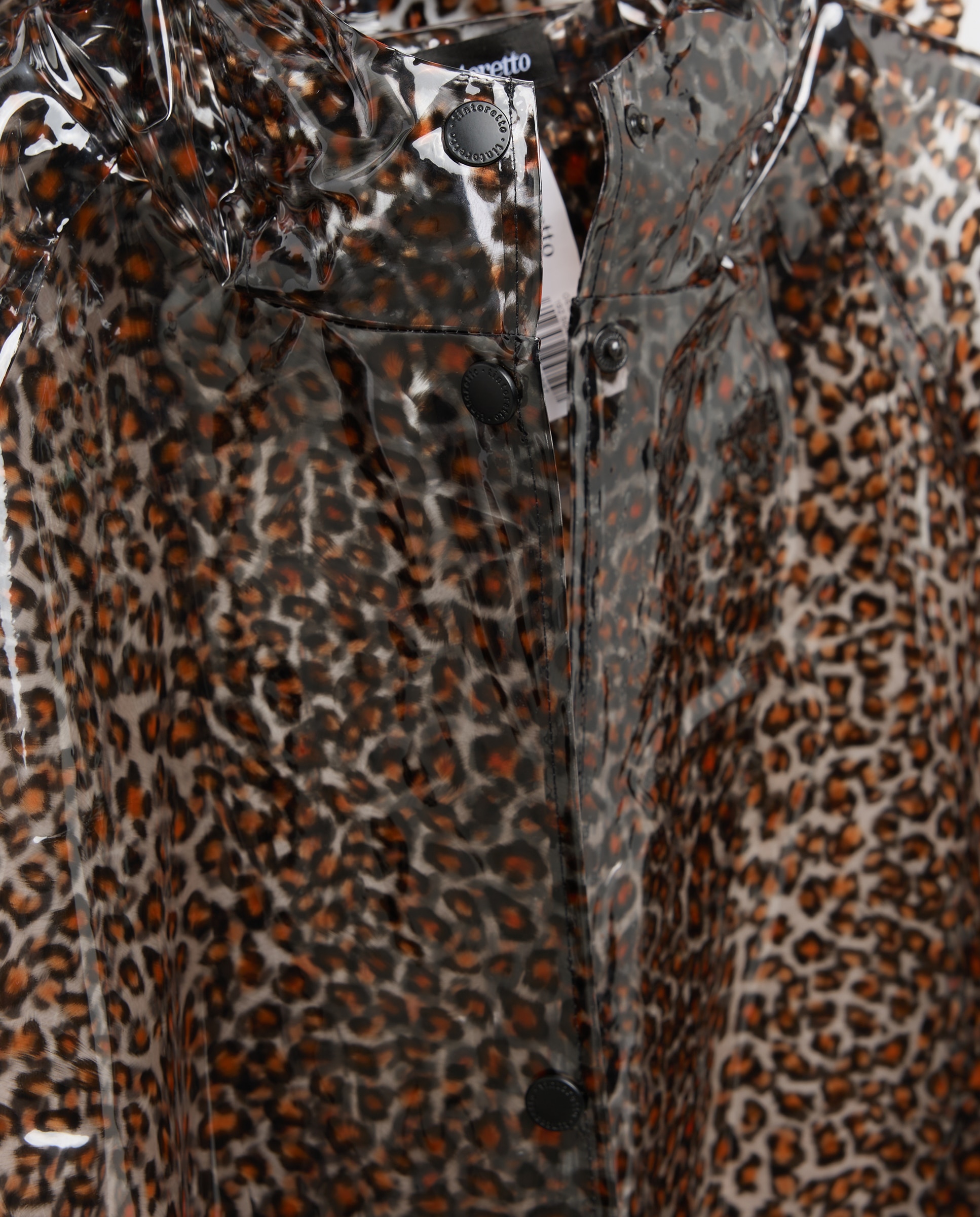 Impermeável Transparente com Estampado Castanho-5