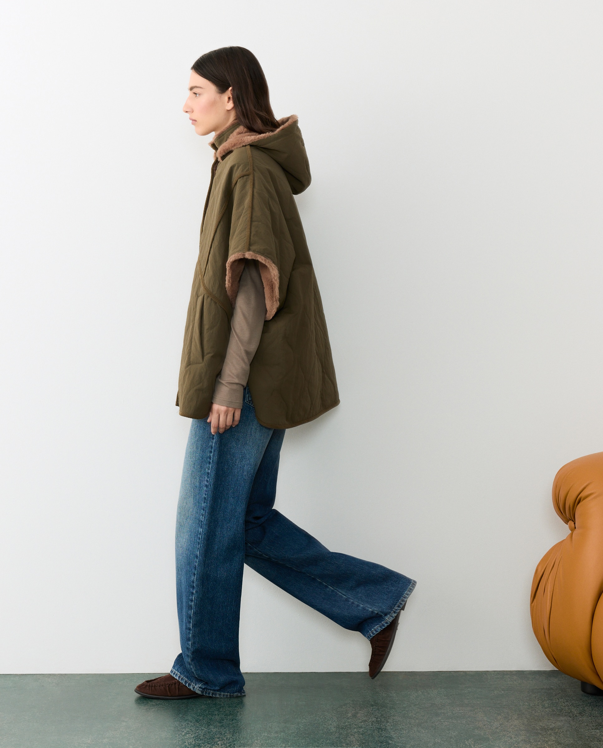 Imagen 0 de Capa acolchada con pelo reversible 520 Kaki