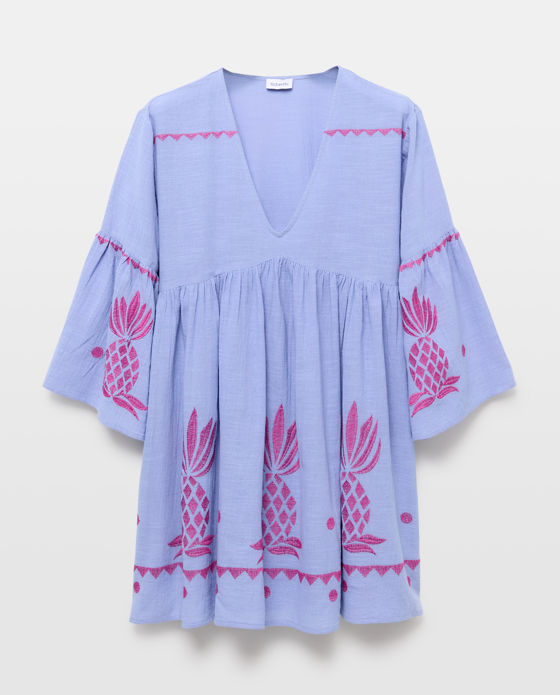 Imagem 0 de Vestido Curto com Bordado de Ananases