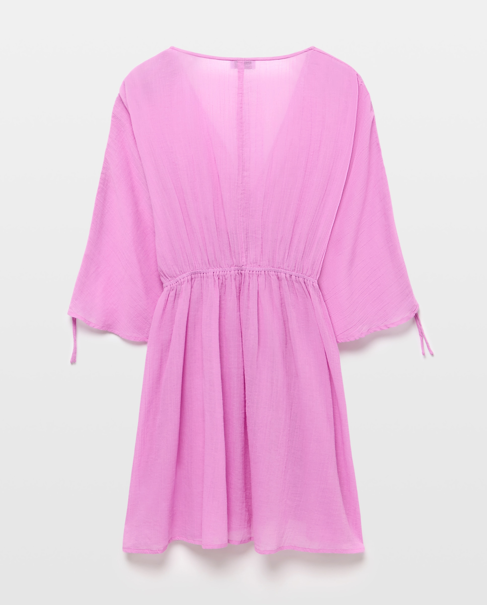 Vestido com Manga Franzida 200 Rosa-3