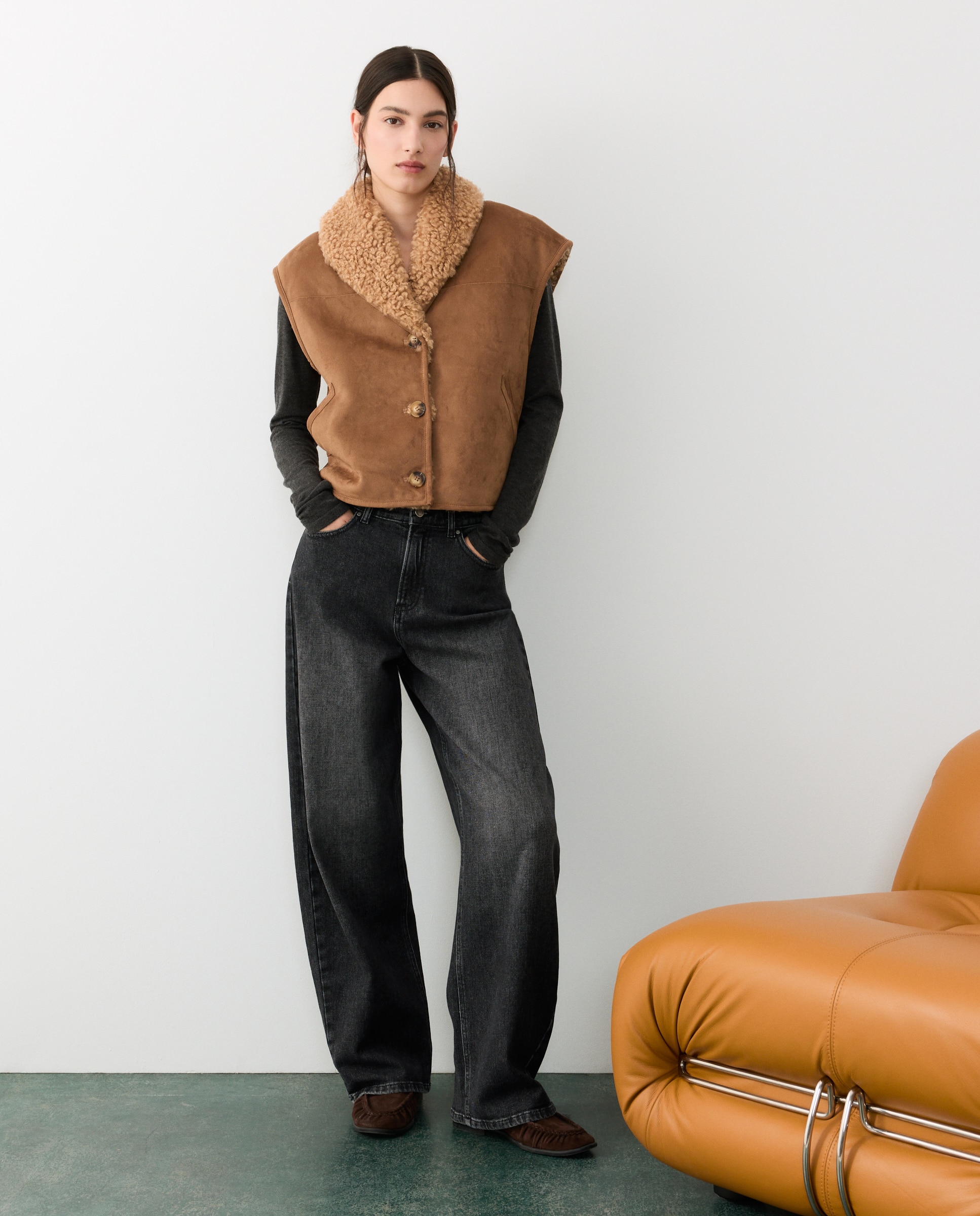 Chaleco borrego reversible - Tintoretto - 730 Camel 730 Camel-2