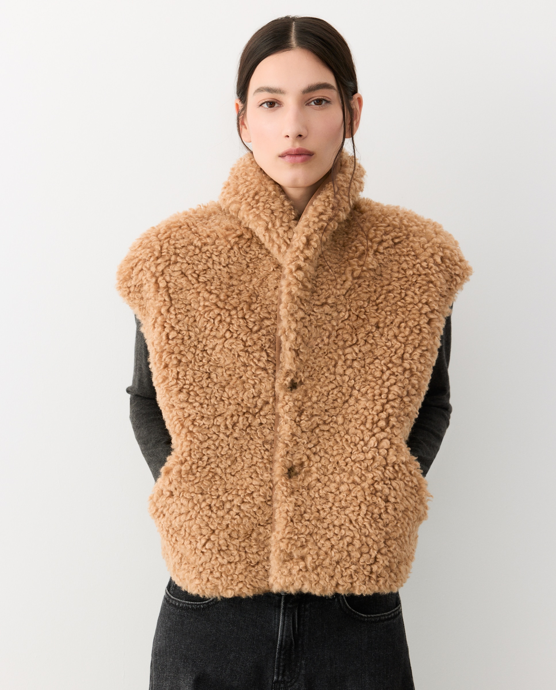 Chaleco borrego reversible - Tintoretto - 730 Camel 730 Camel-3