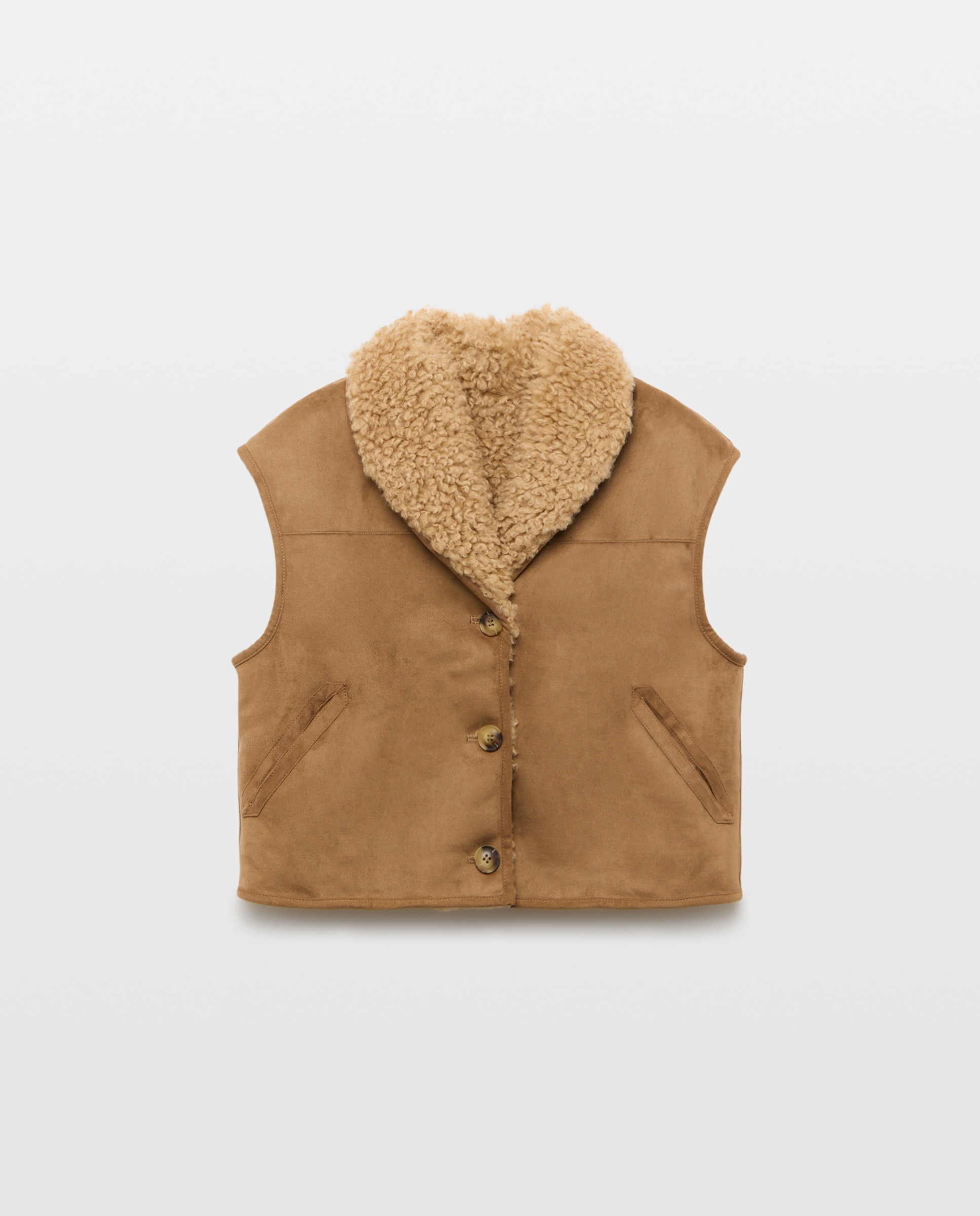 Chaleco borrego reversible - Tintoretto - 730 Camel 730 Camel-5