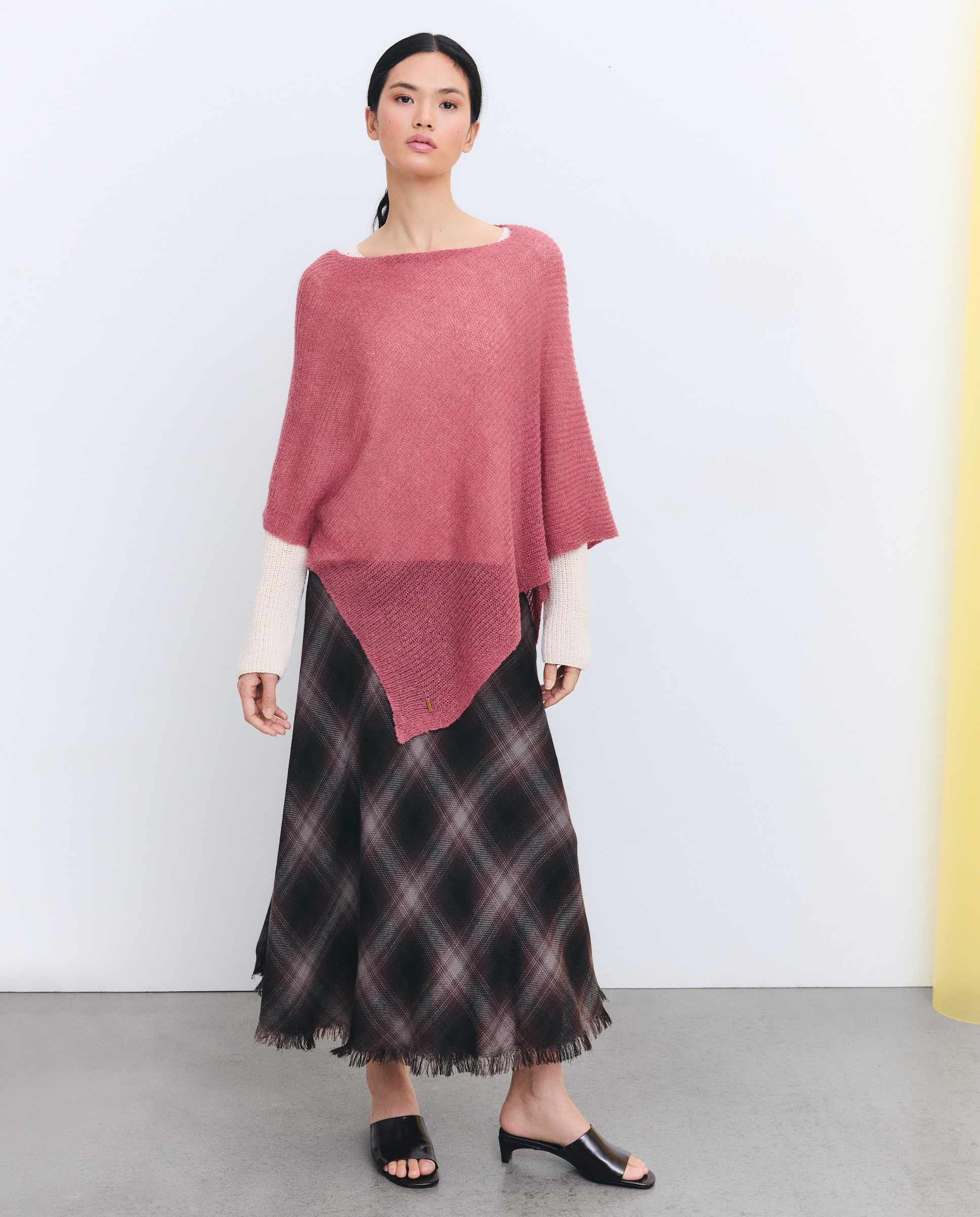 Poncho de Malha Liso 200 Rosa-3