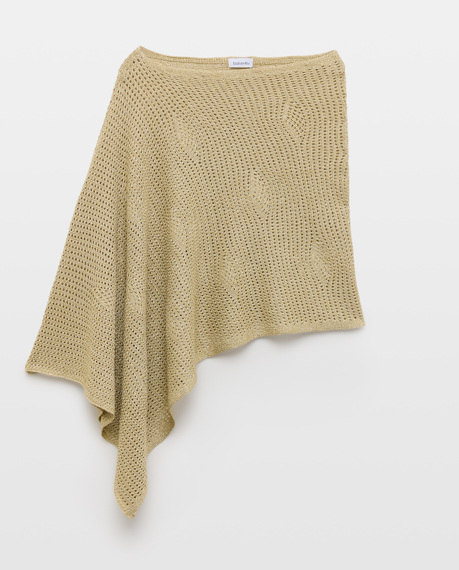 Poncho de Festa com Malha Aberta 390 Ouro-4