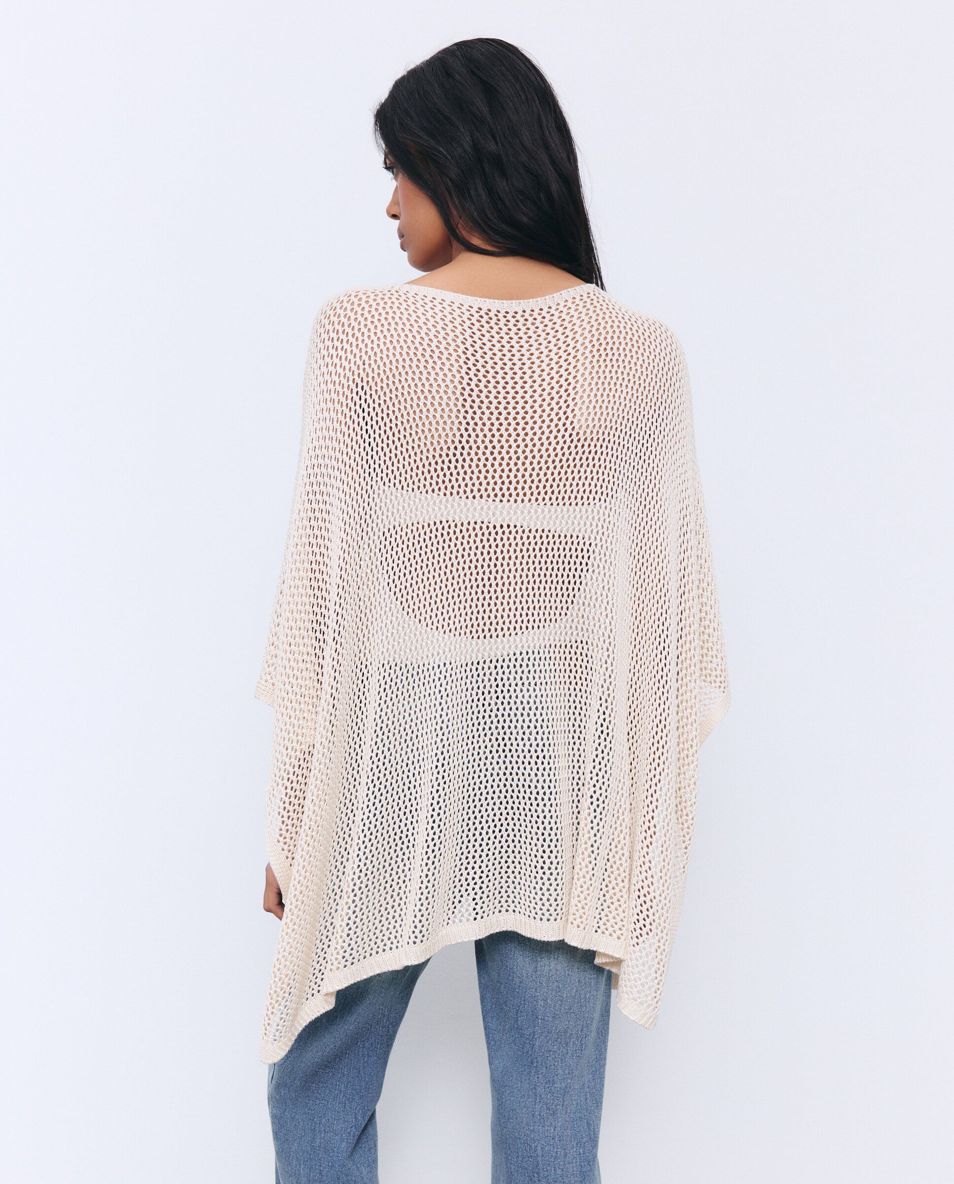 Poncho punto abierto - Tintoretto - 120 Crudo 120 Crudo-3