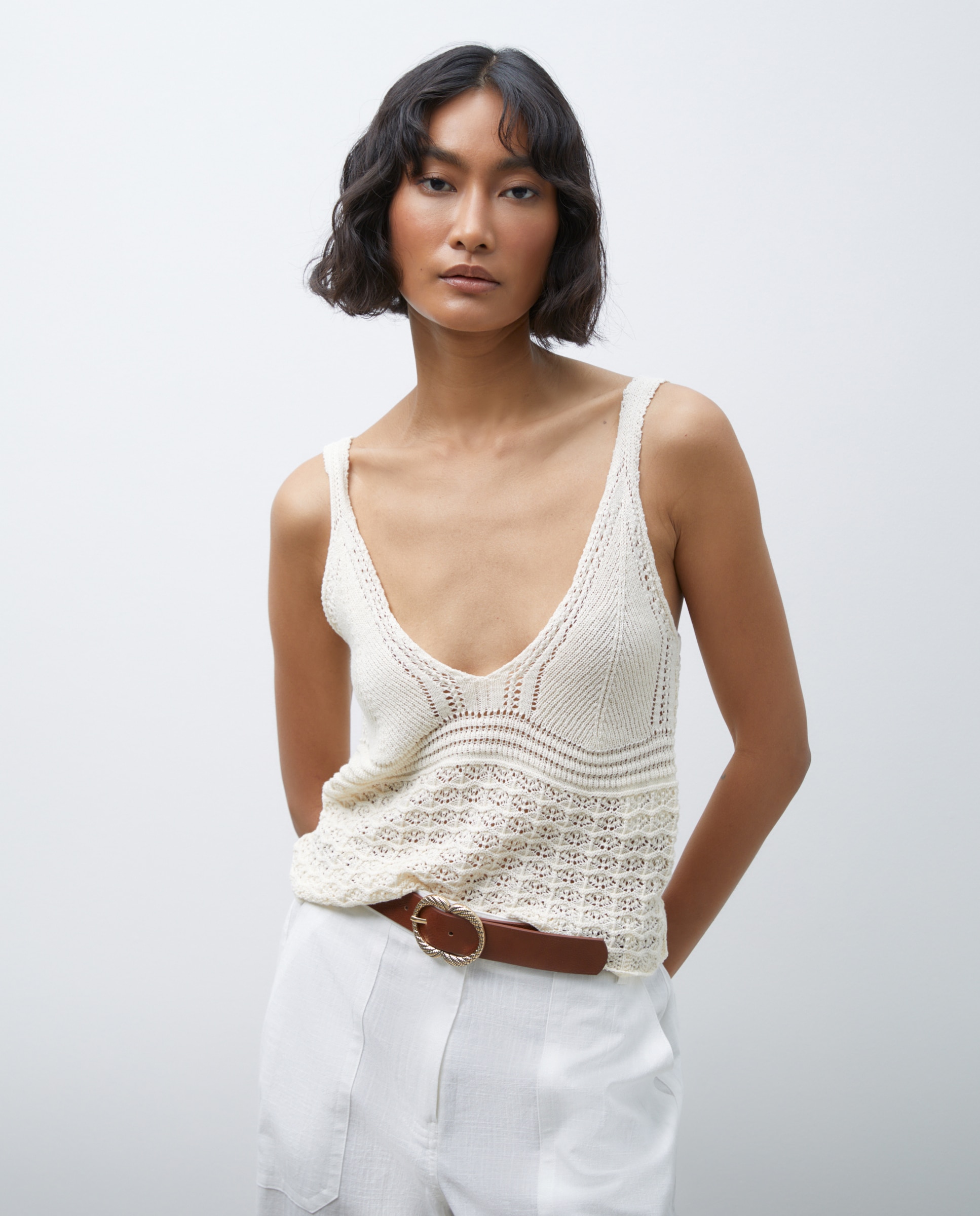 Cinto com Corrente dos Lados Castanho-3