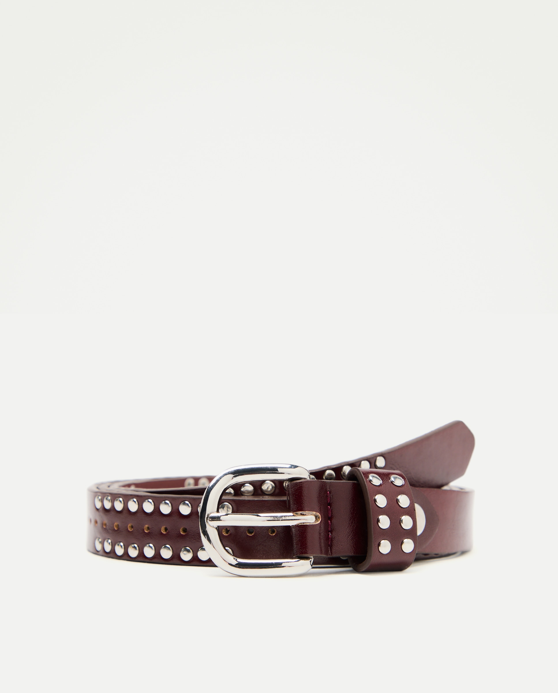 Cinto Fino com Mini Tachas Bordeaux-1