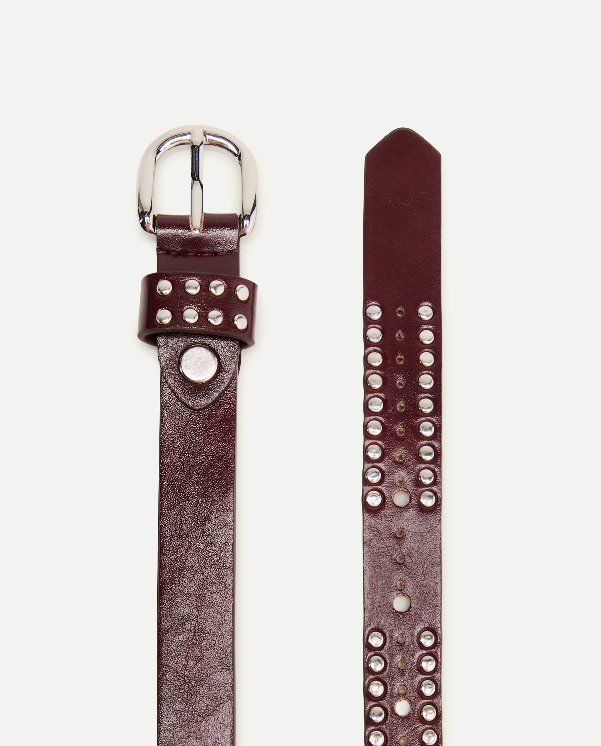 Cinto Fino com Mini Tachas Bordeaux-2