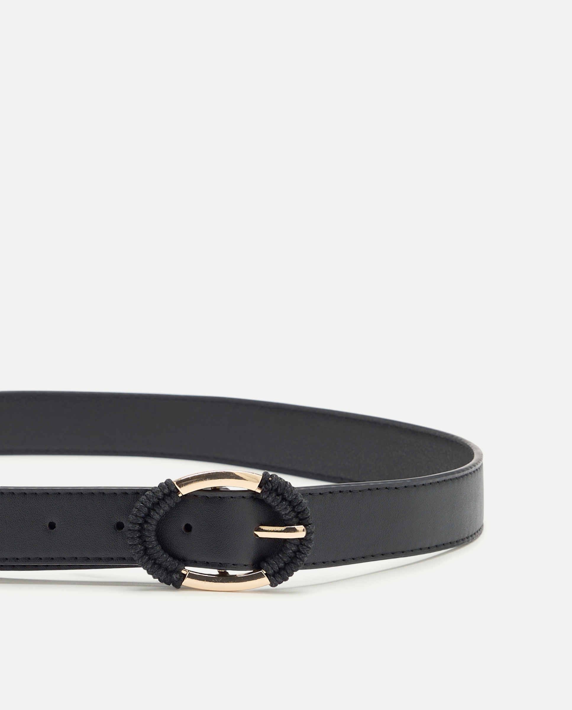 Cinto com Fivela Oval Preto-3