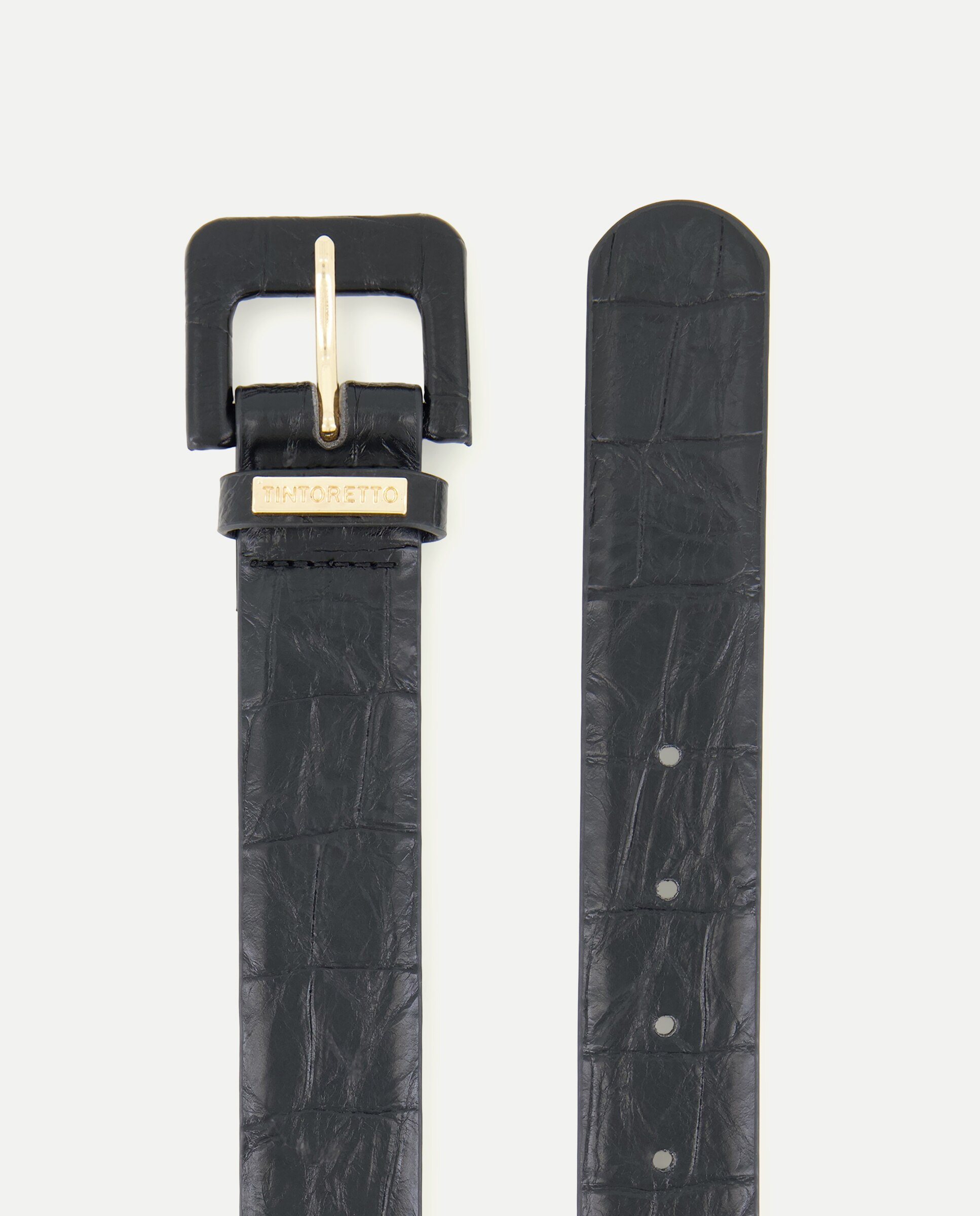 Cinturón hebilla forrada - Tintoretto - Negro Negro-2