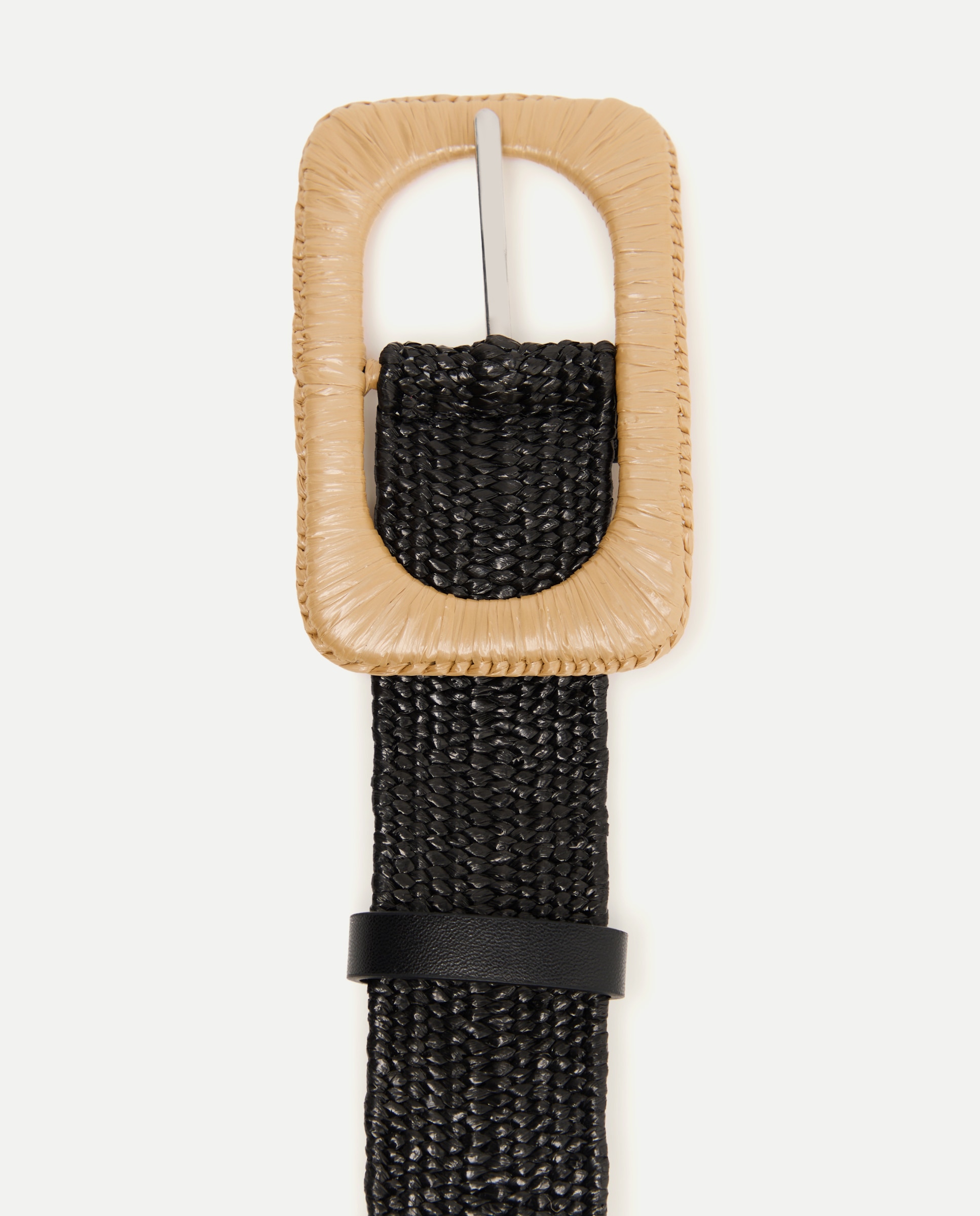 Cinto Elástico com Efeito de Ráfia Preto-3
