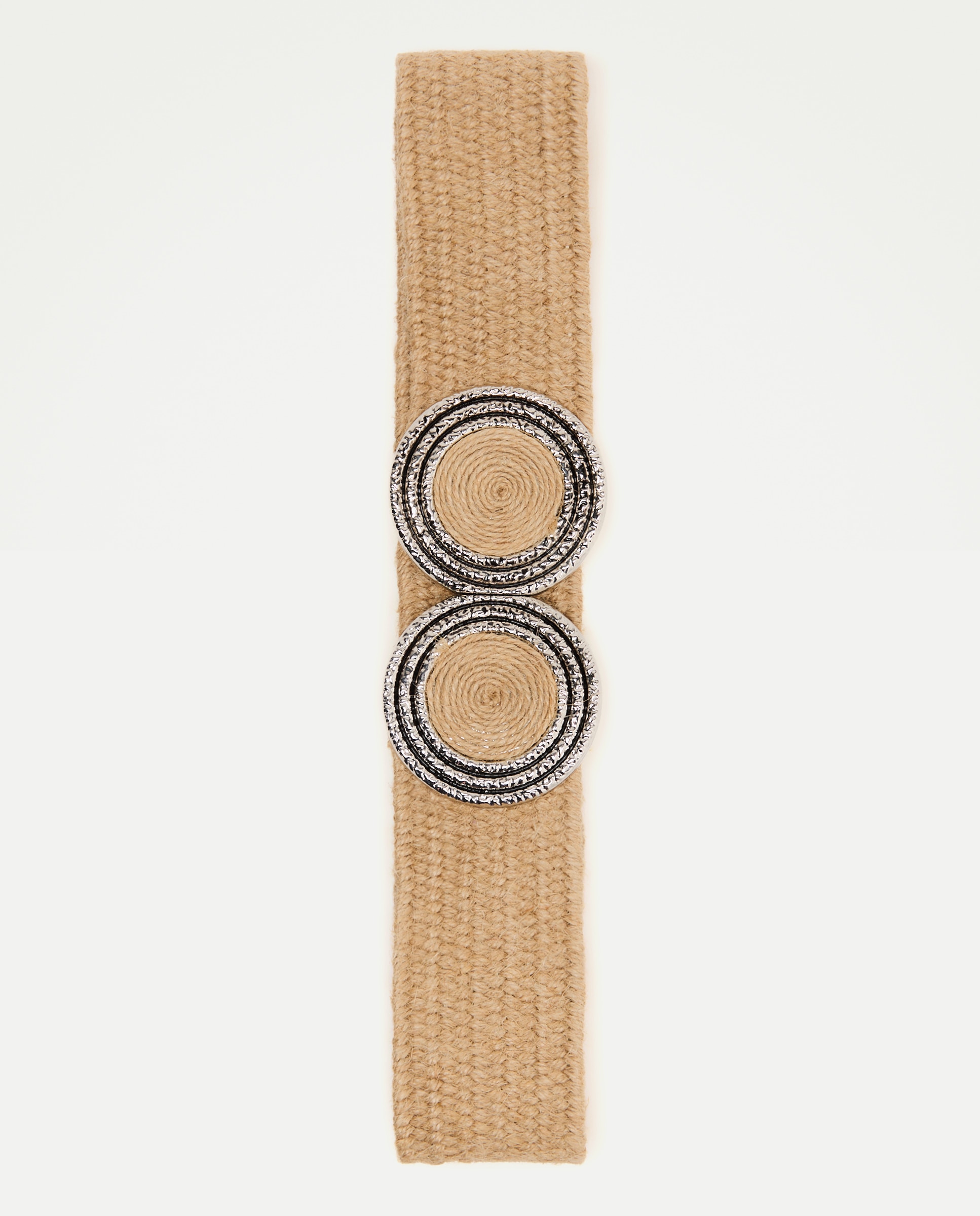 Cinto Elástico com Fivela Circular Bege-2