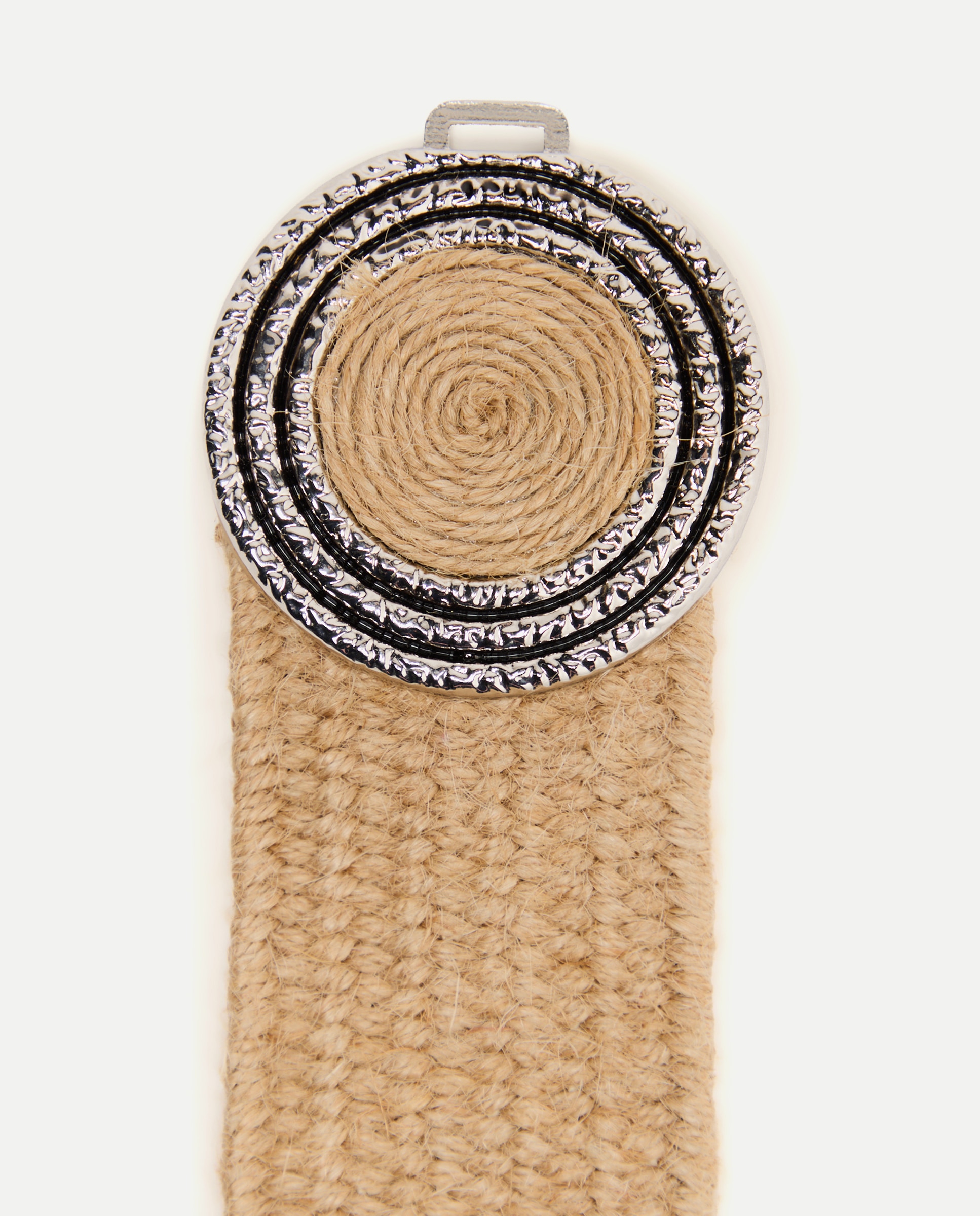 Cinto Elástico com Fivela Circular Bege-3